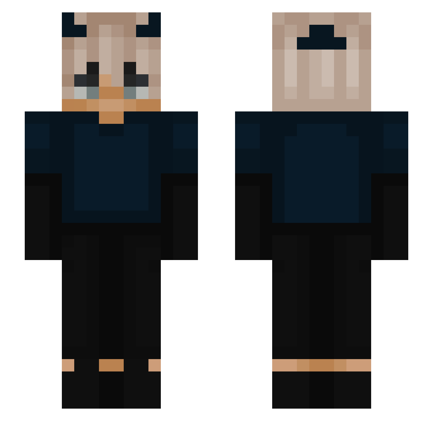 Shihumi Minecraft skin, front and back view