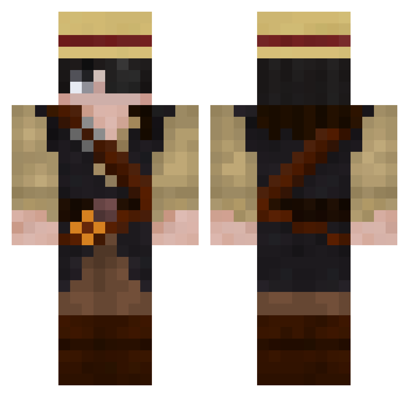 TrezyYT Minecraft skin, front and back view