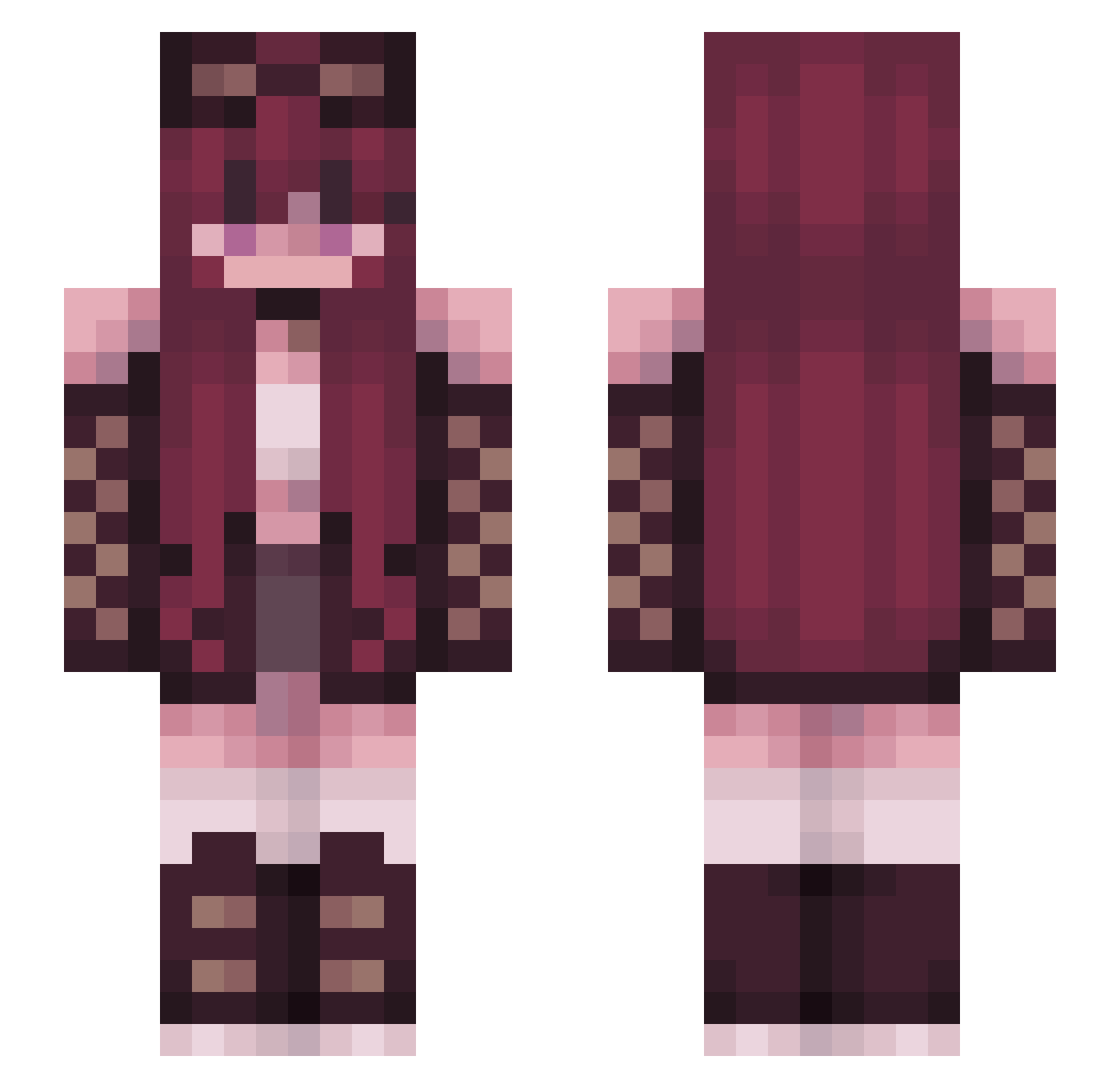 Rassles Minecraft skin, front and back view