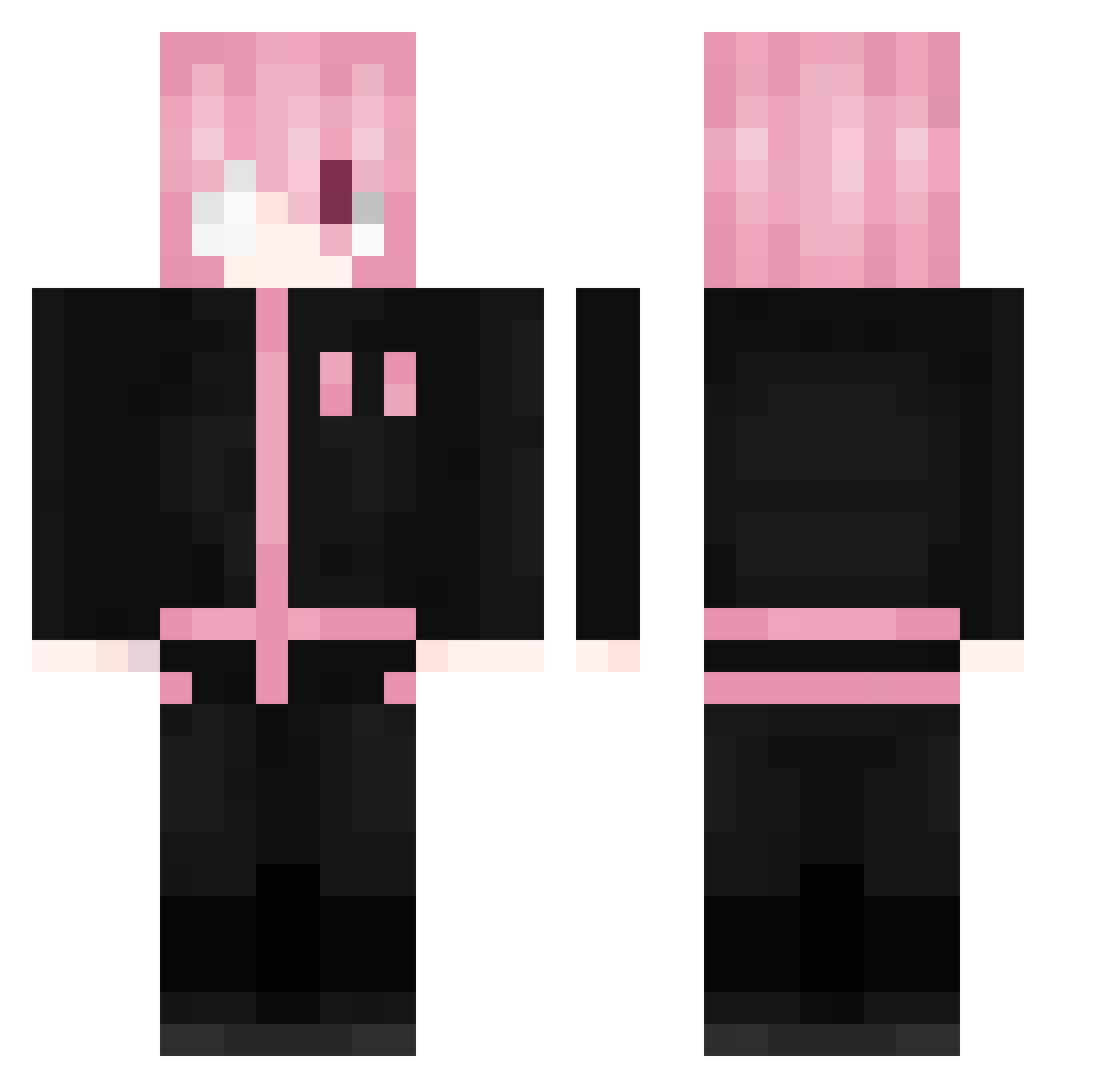 JapaK Minecraft skin, front and back view