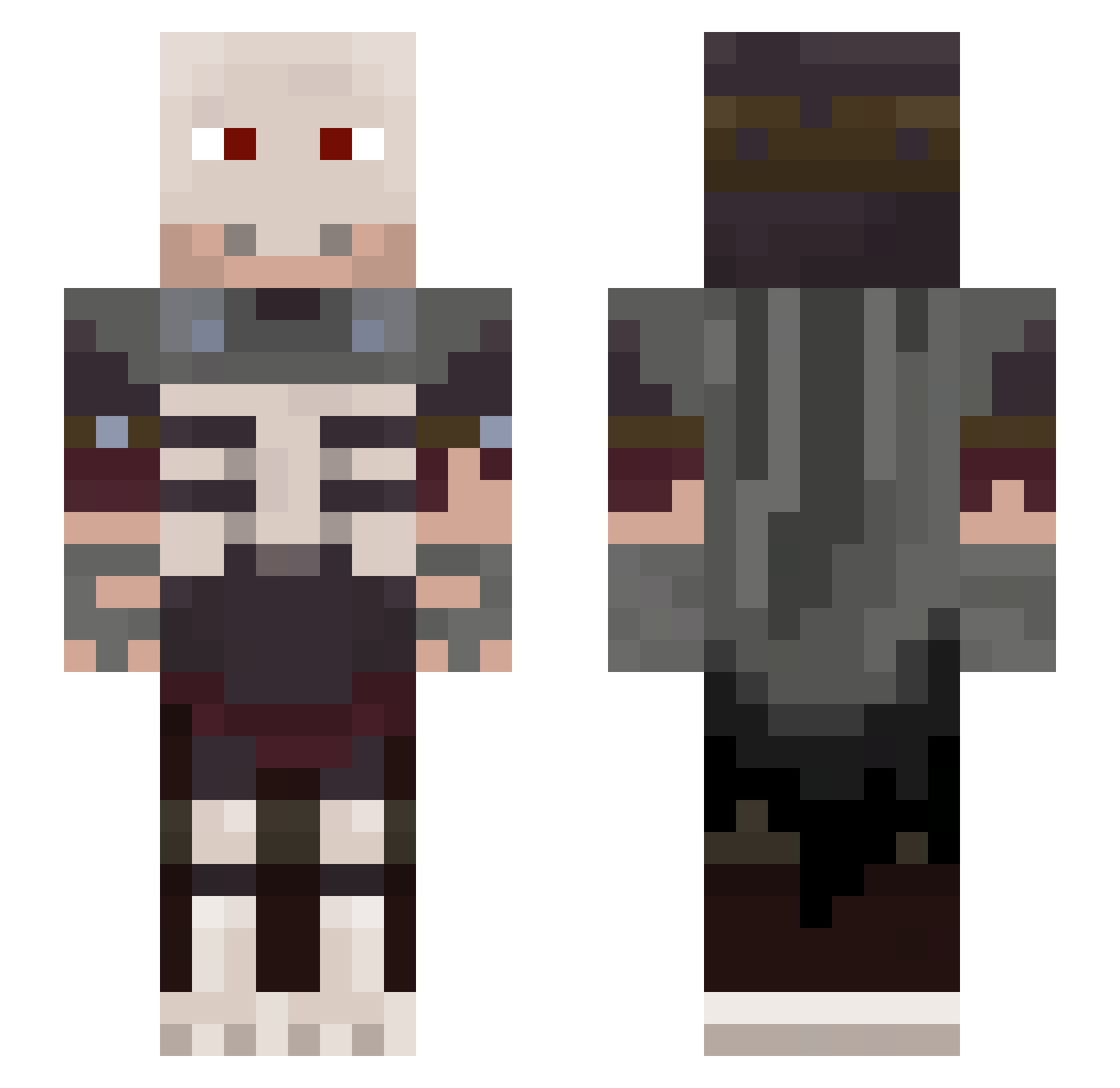 phzae Minecraft skin, front and back view