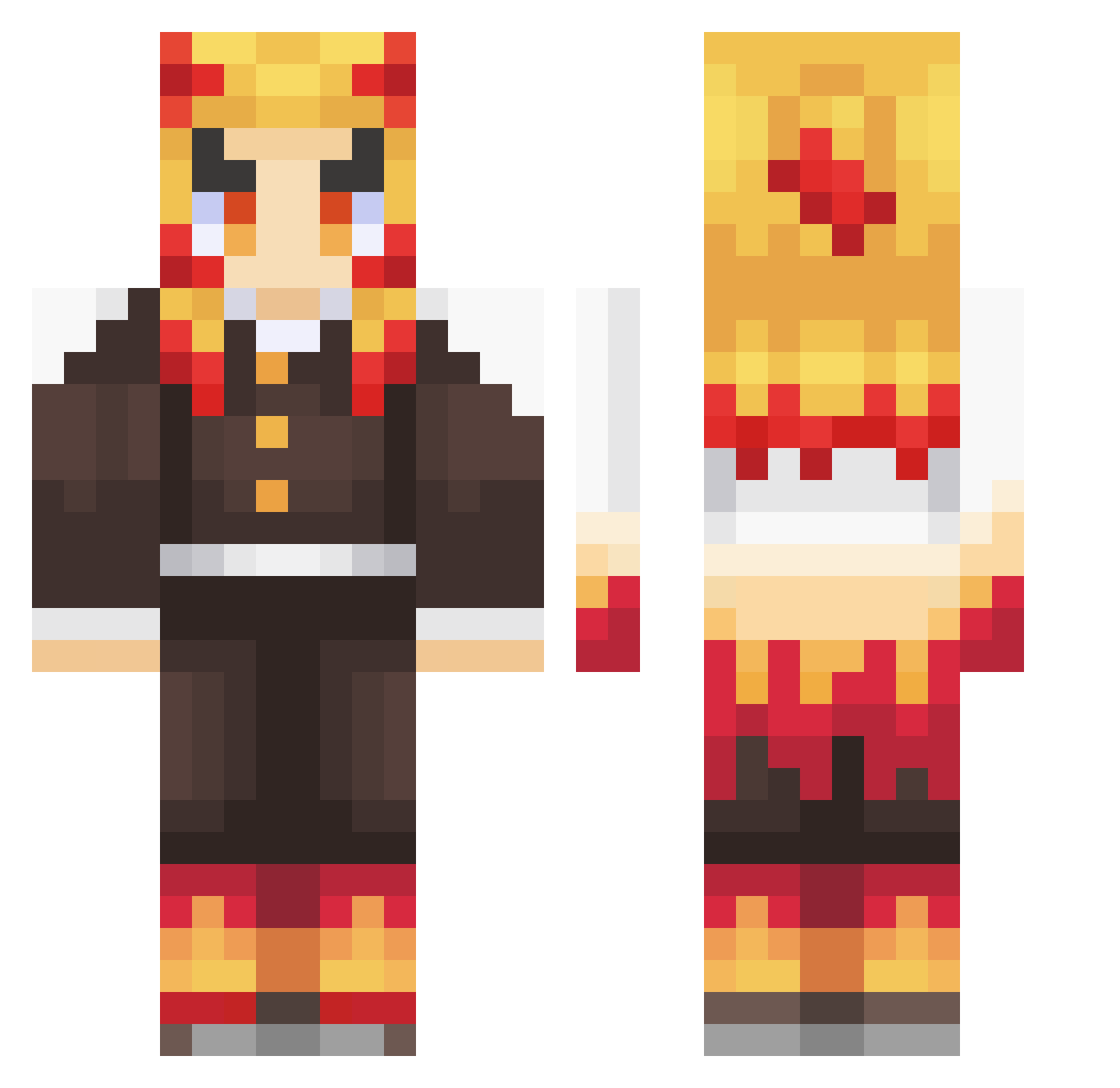 Rengoku_Sama Minecraft skin, front and back view