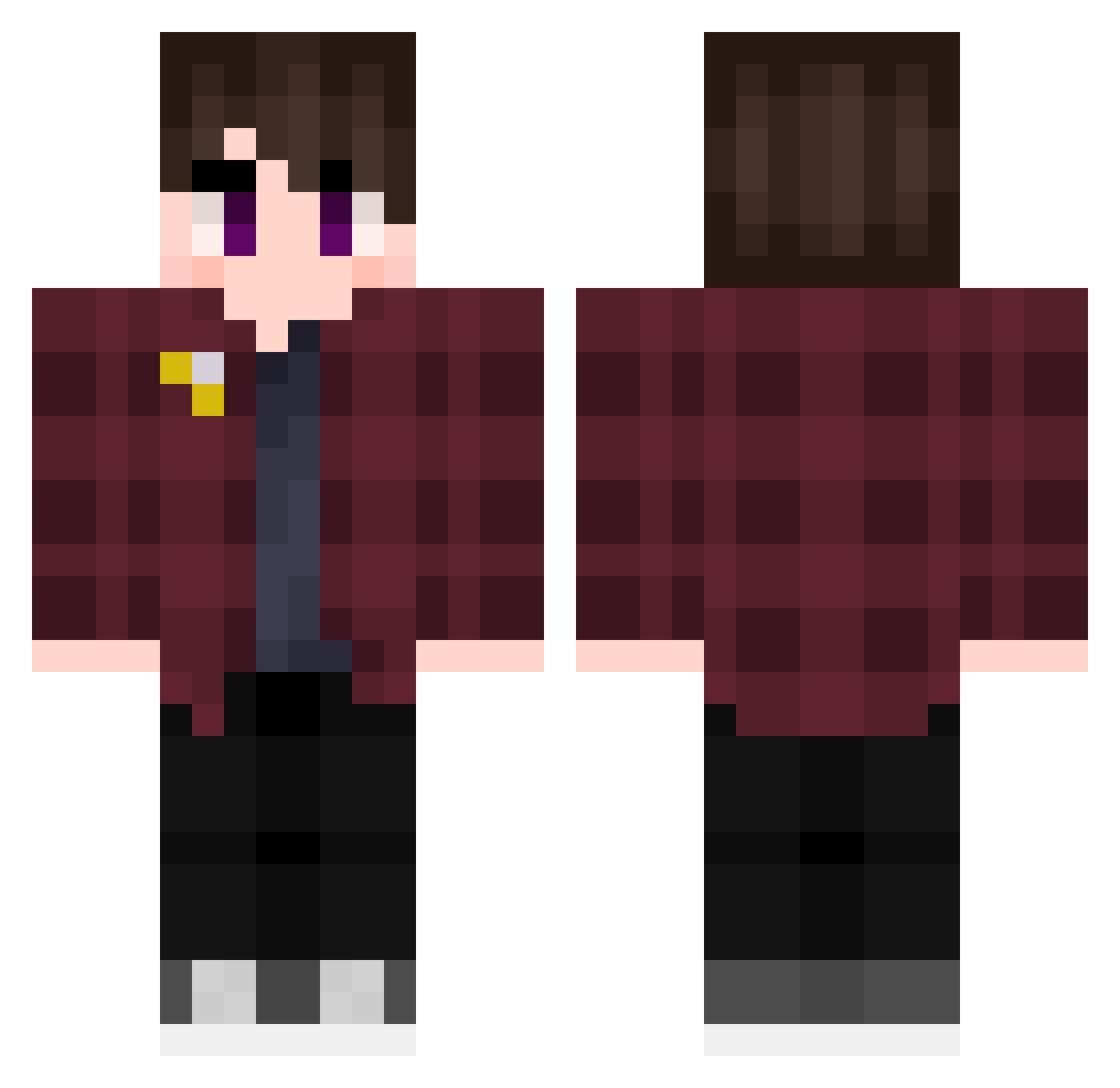 RockytheMiner Minecraft skin, front and back view
