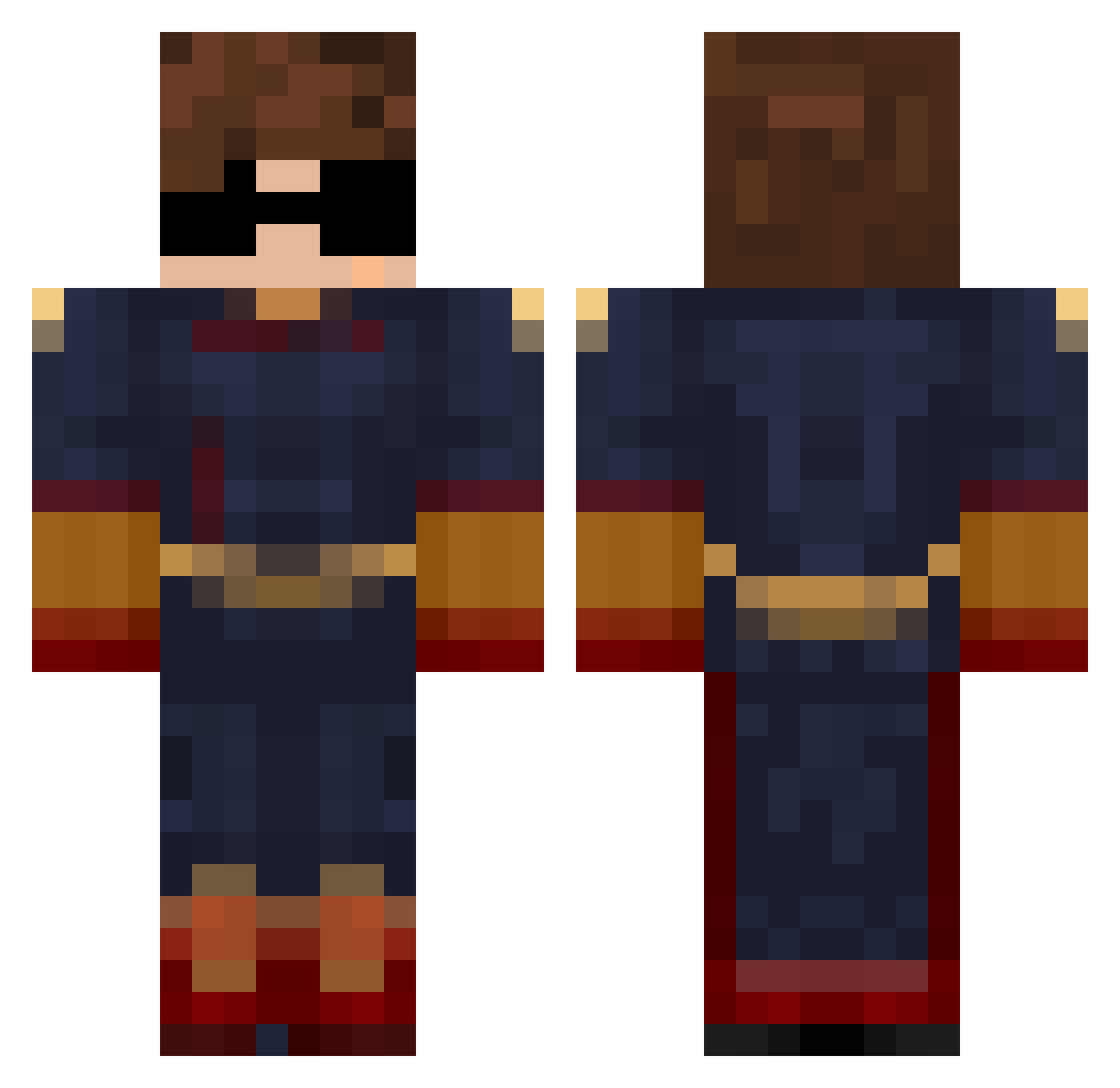 dawxn Minecraft skin, front and back view