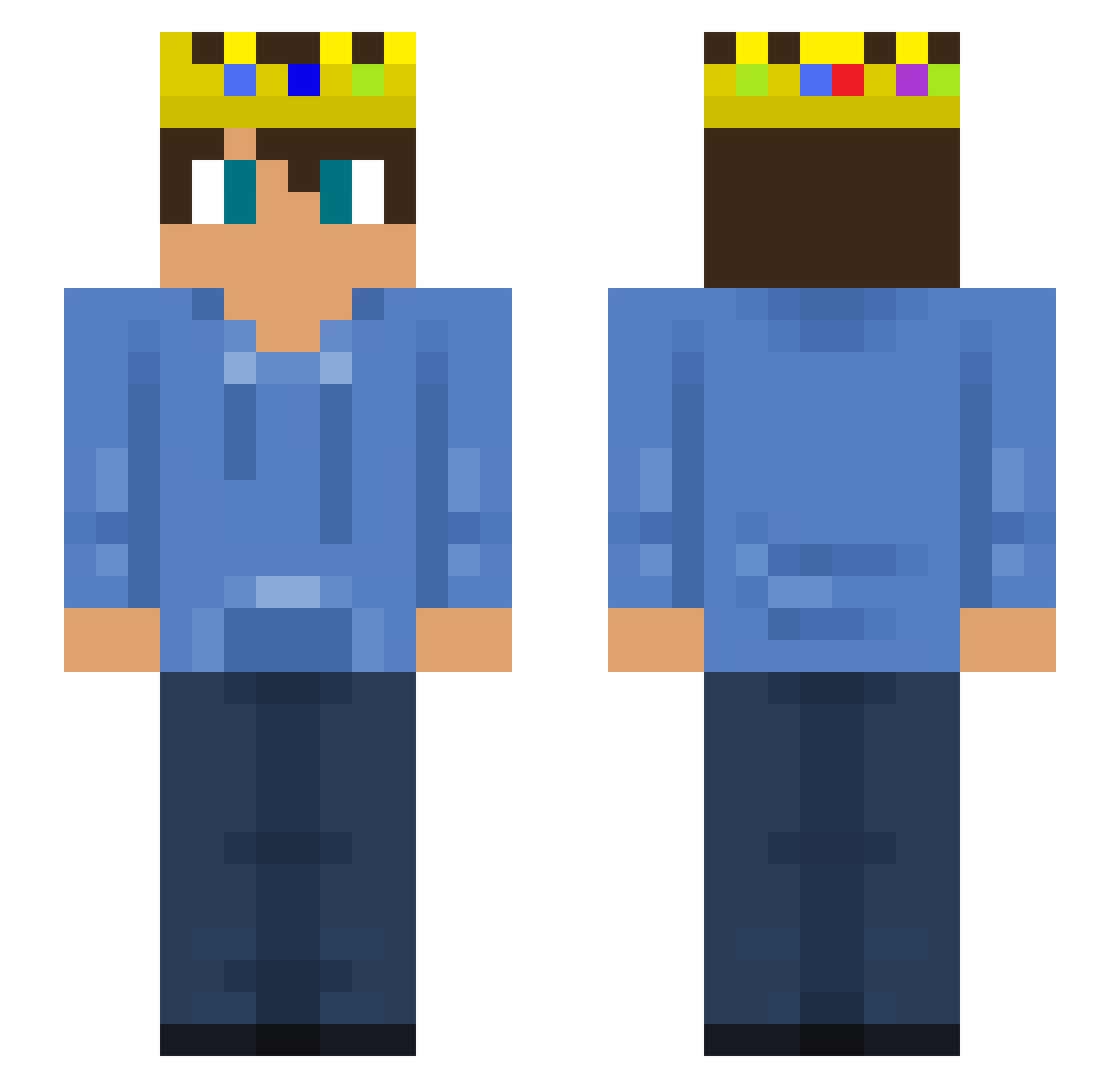 Samygain Minecraft skin, front and back view