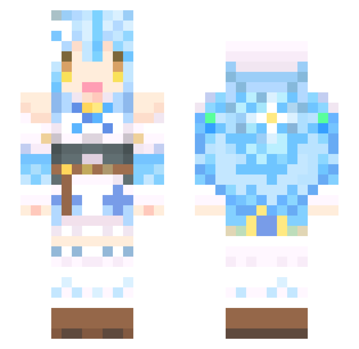 Mizuki520 Minecraft skin, front and back view