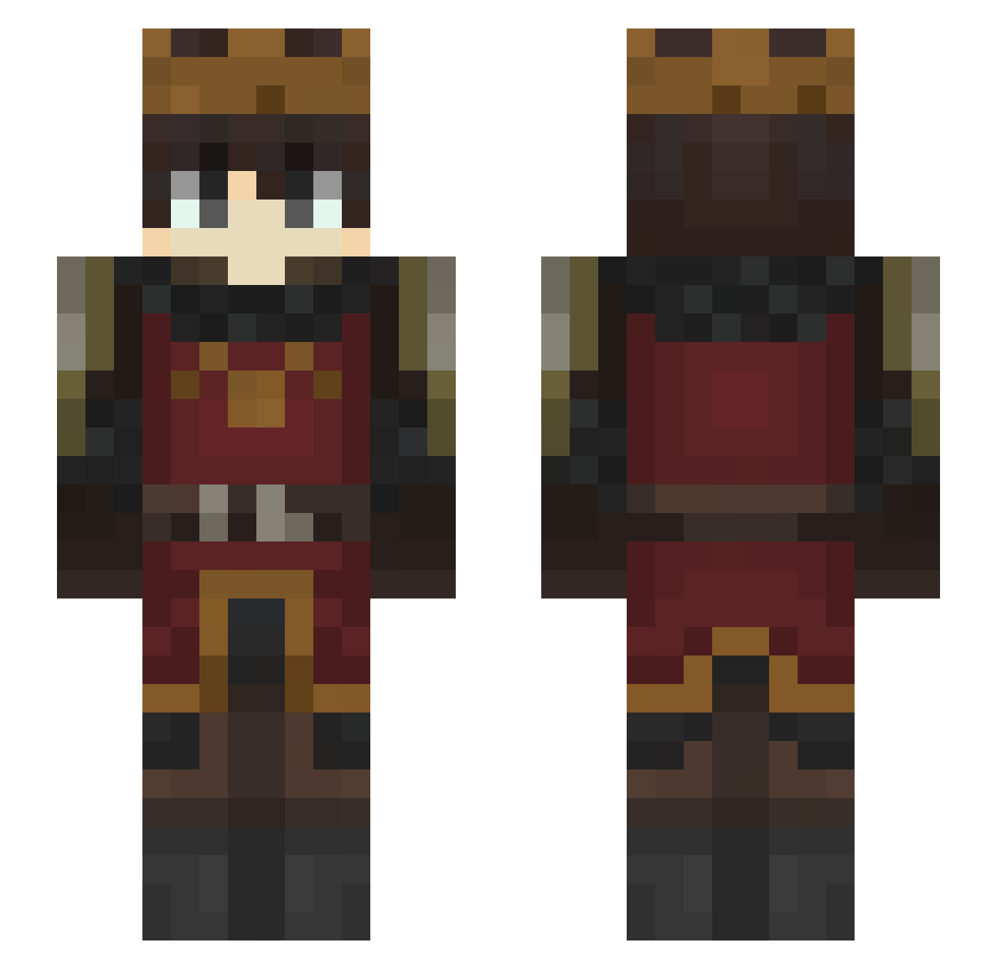 madara3446 Minecraft skin, front and back view