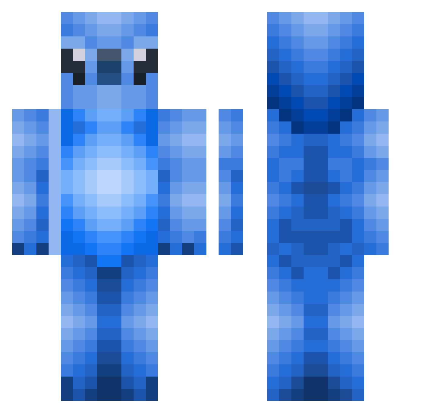 w_ufo Minecraft skin, front and back view