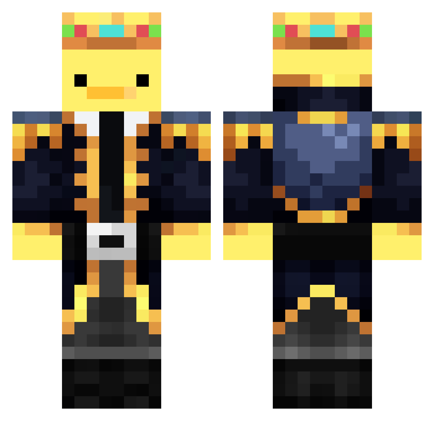 Supermax100 Minecraft skin, front and back view