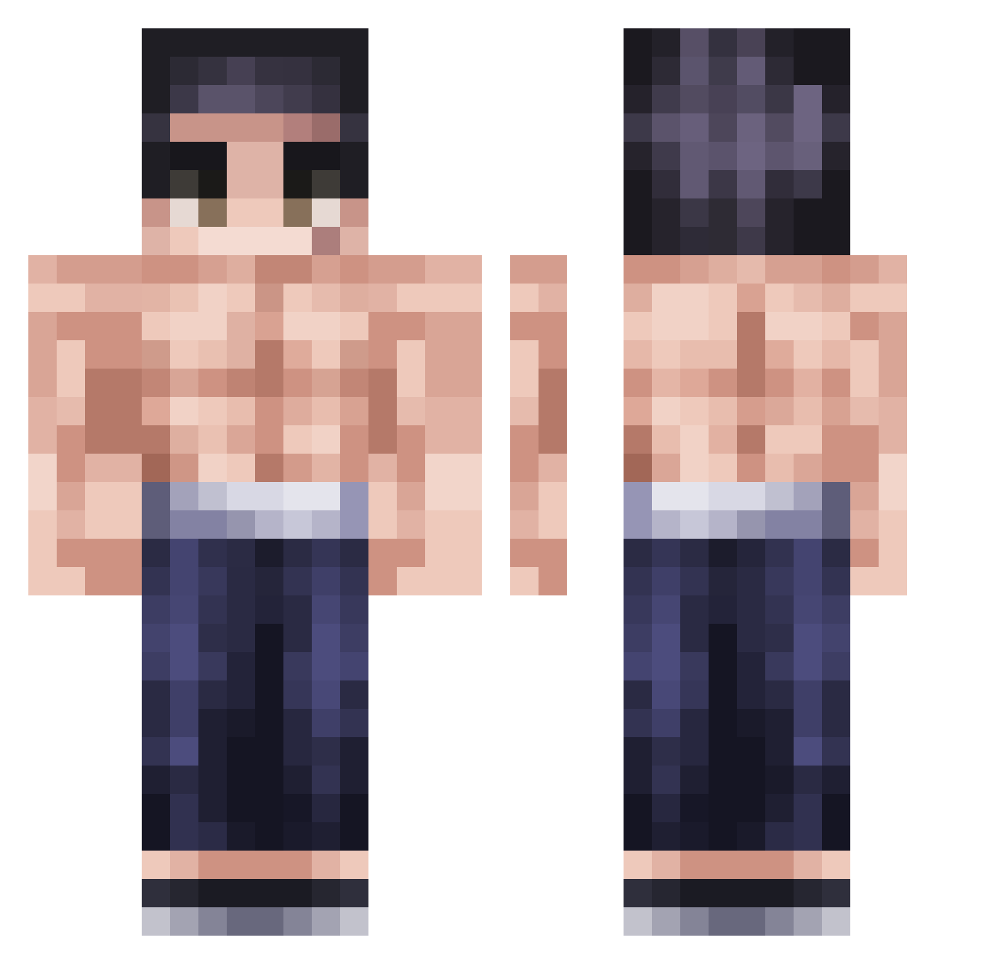 Magikally Minecraft skin, front and back view
