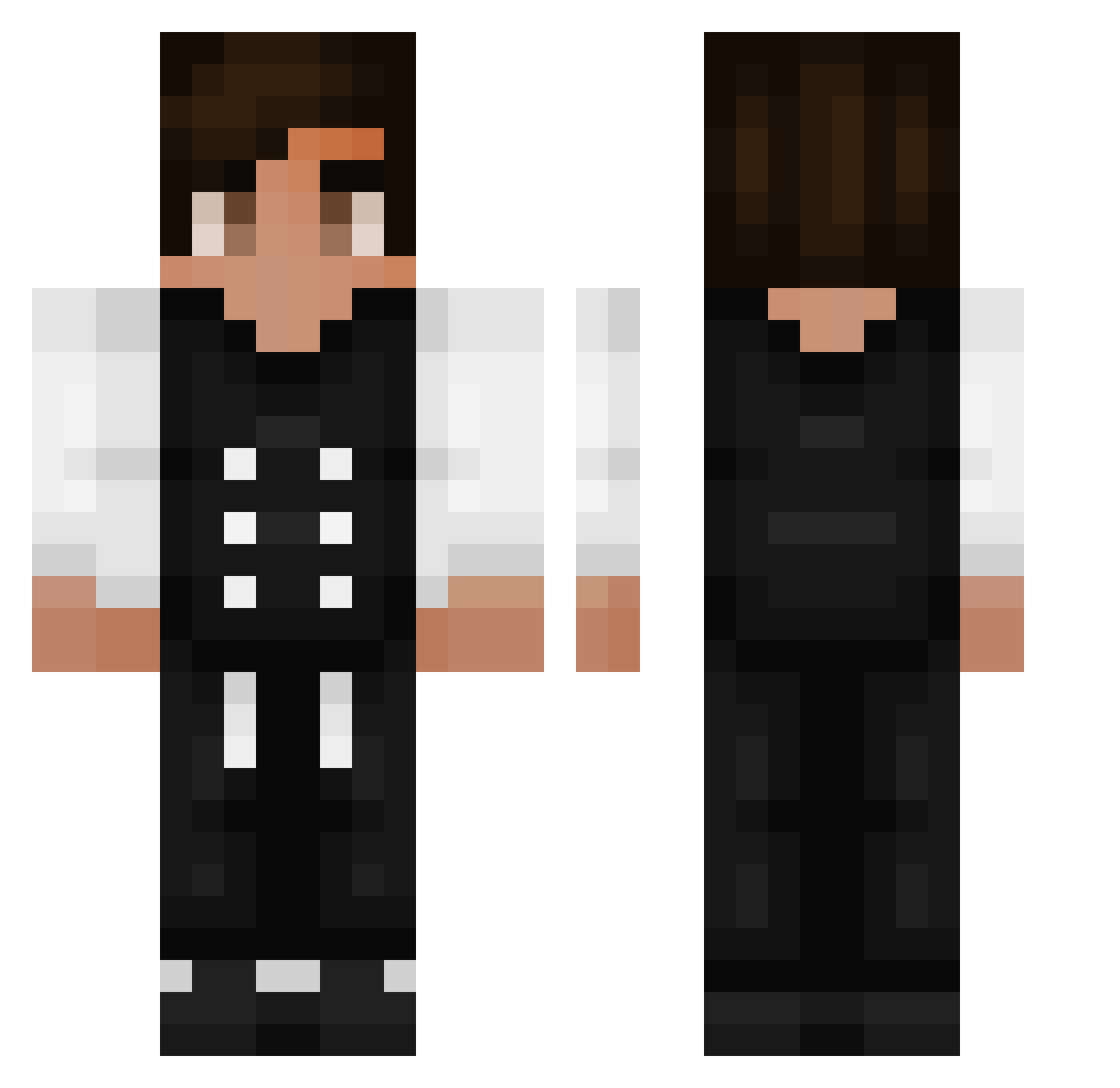 Zentrofinn Minecraft skin, front and back view