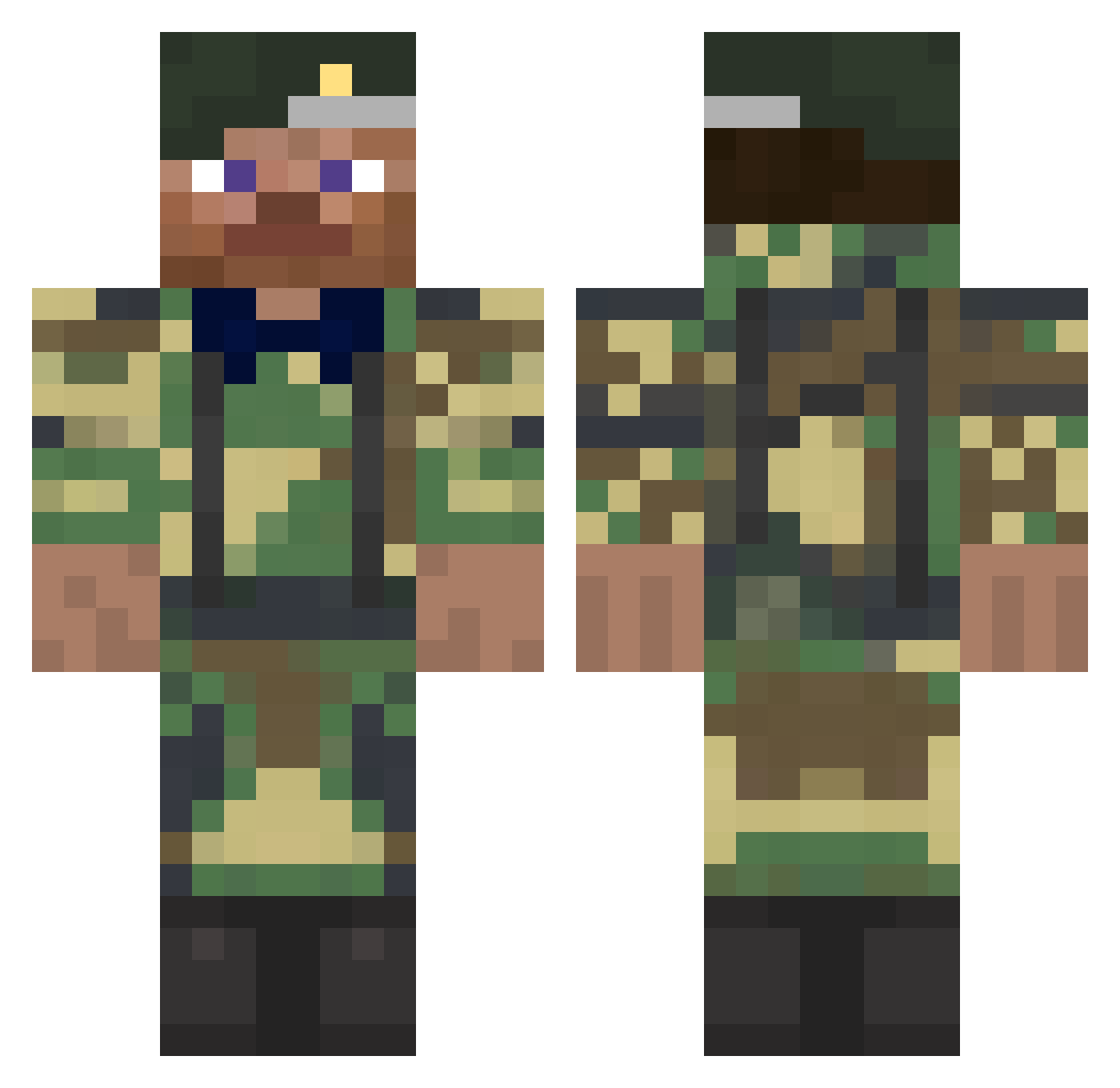 XenoK Minecraft skin, front and back view