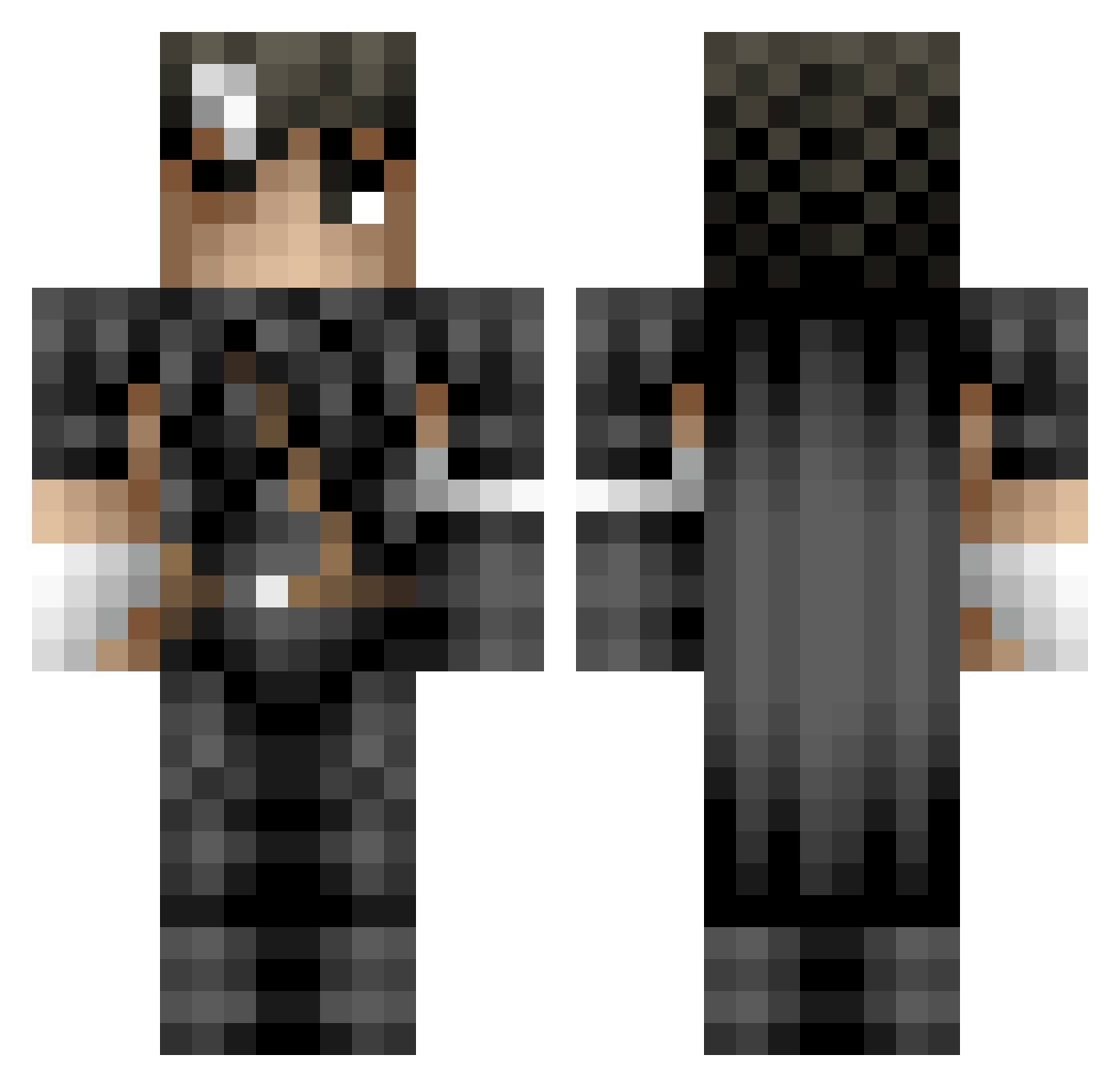 Spirtes Minecraft skin, front and back view