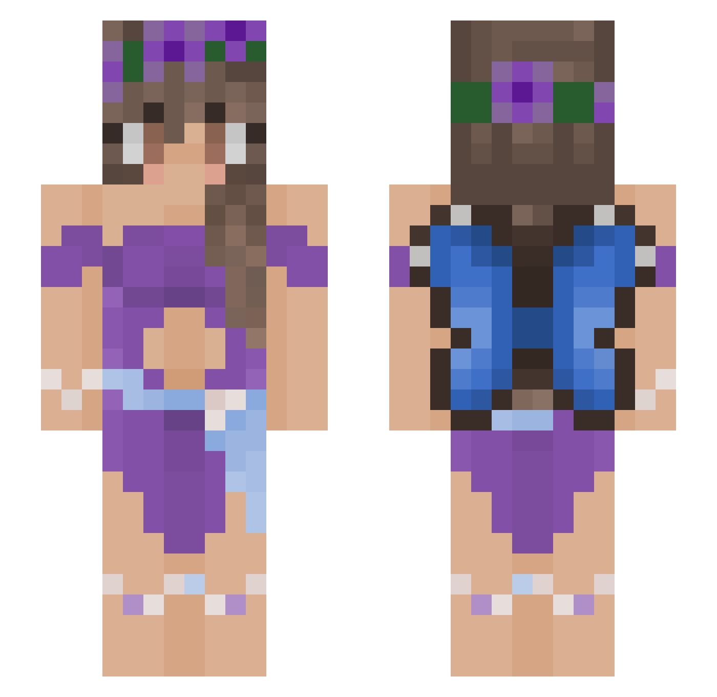 ririlucy Minecraft skin, front and back view