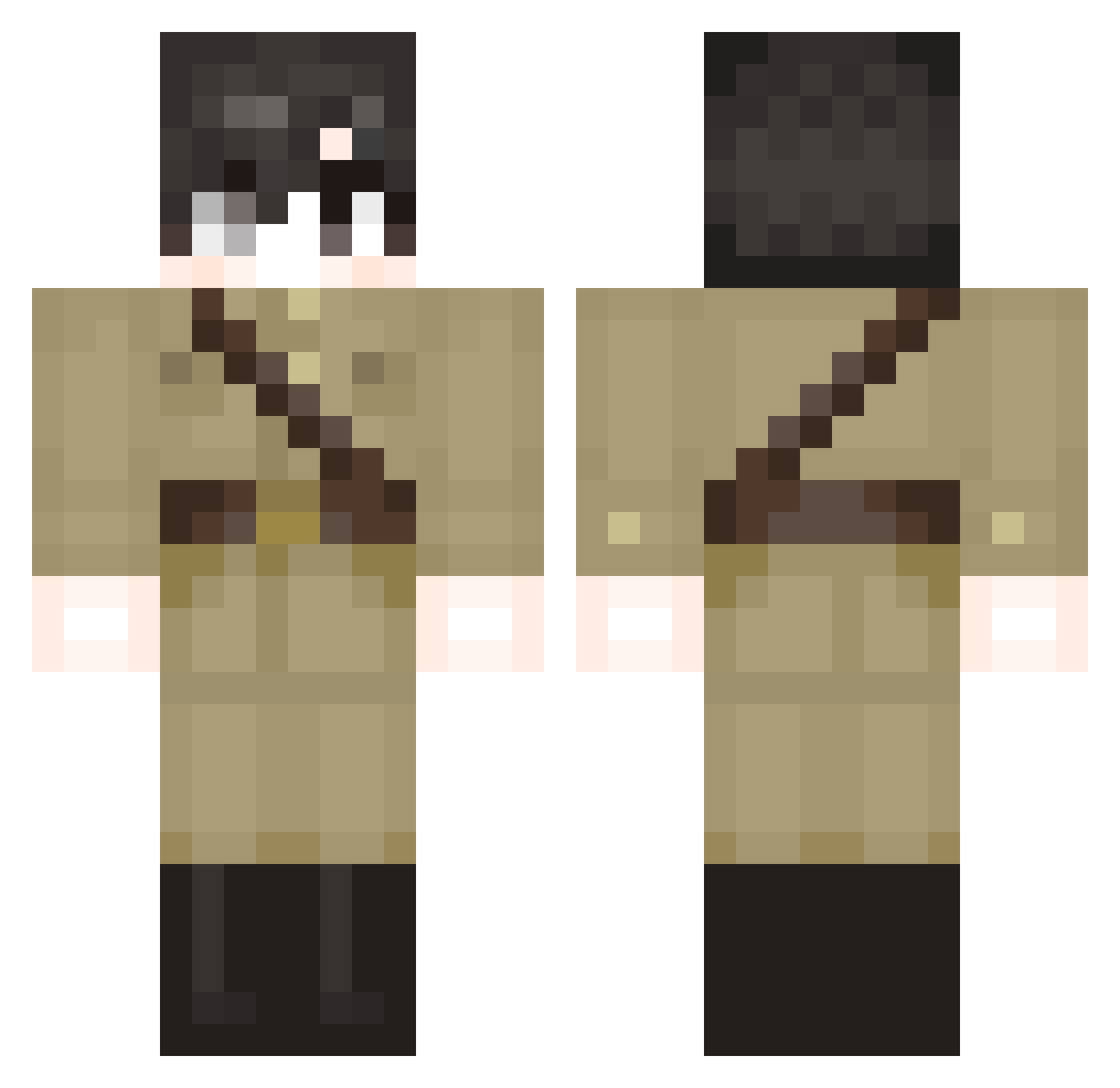 hjy0804 Minecraft skin, front and back view