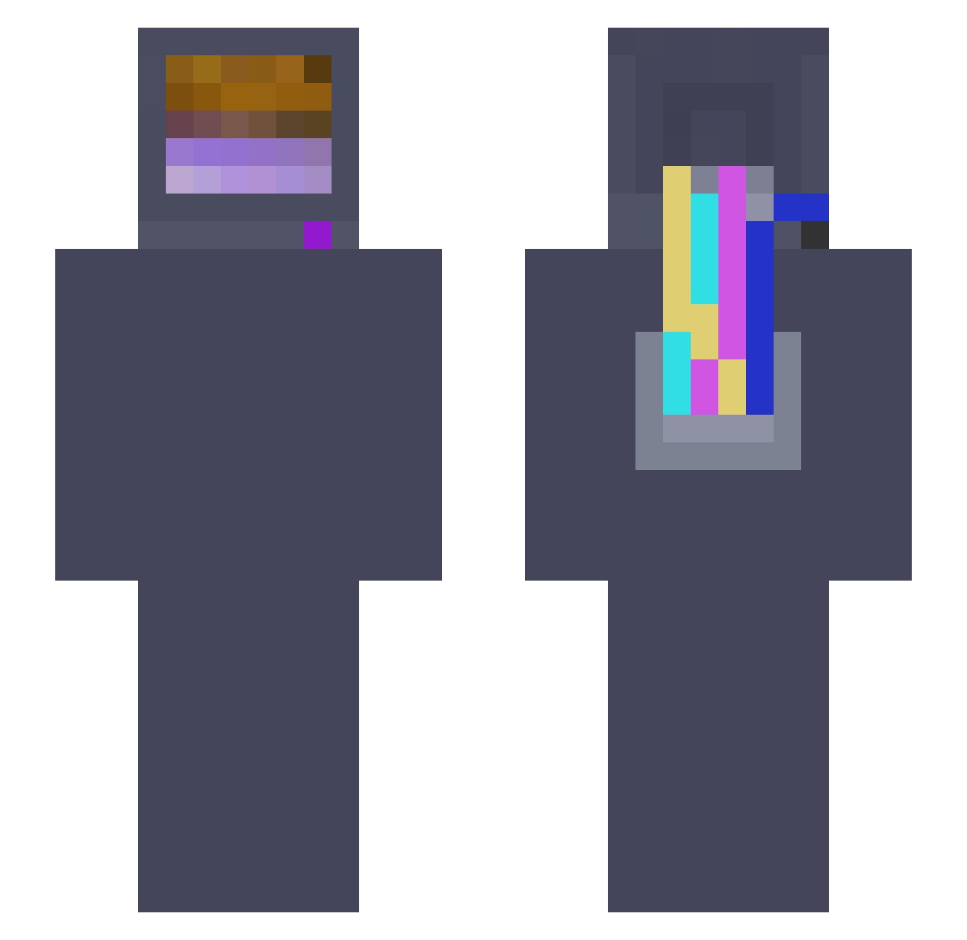 worthyaura Minecraft skin, front and back view
