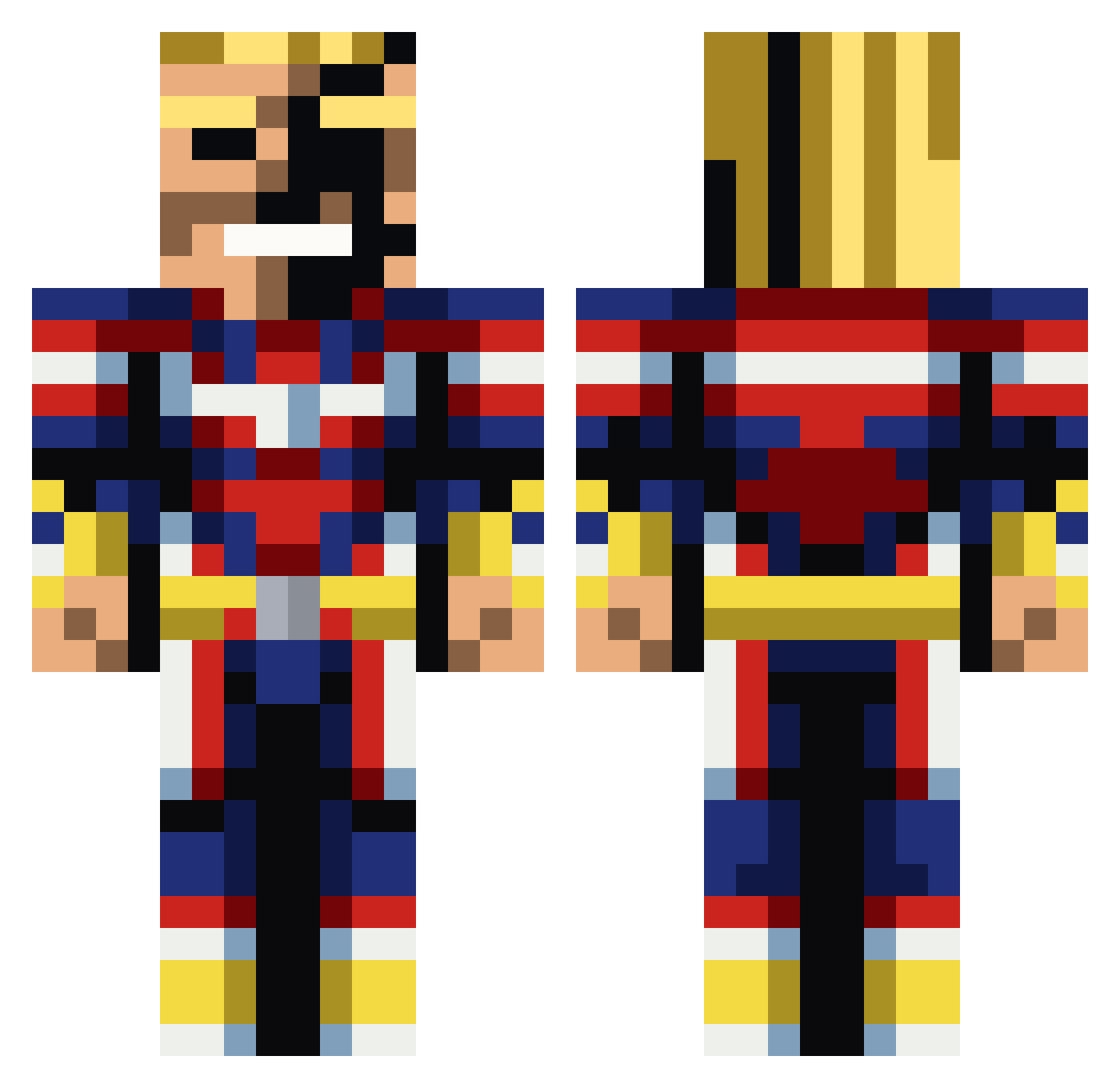 asdfq Minecraft skin, front and back view