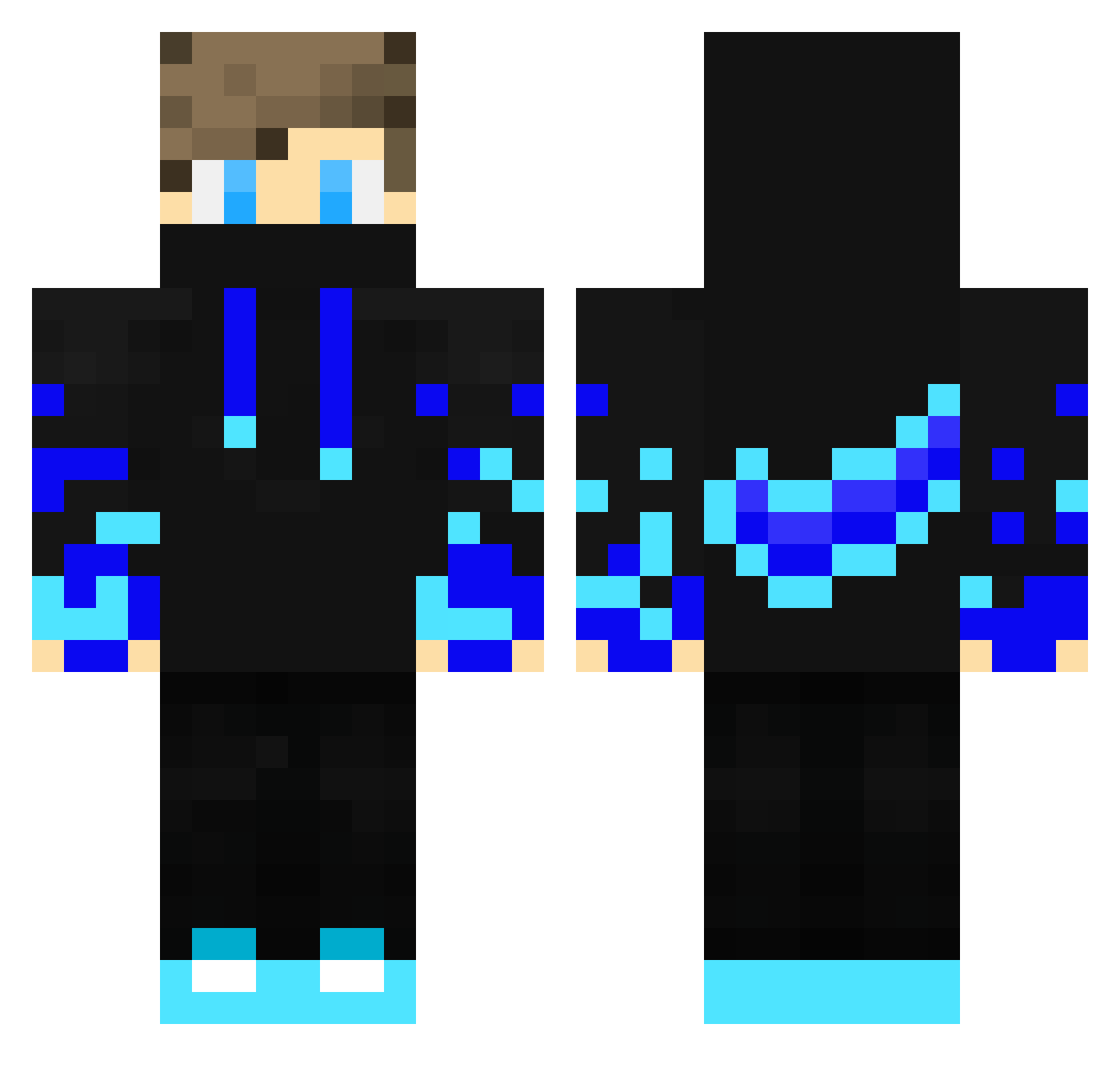 ShootOrKill Minecraft skin, front and back view