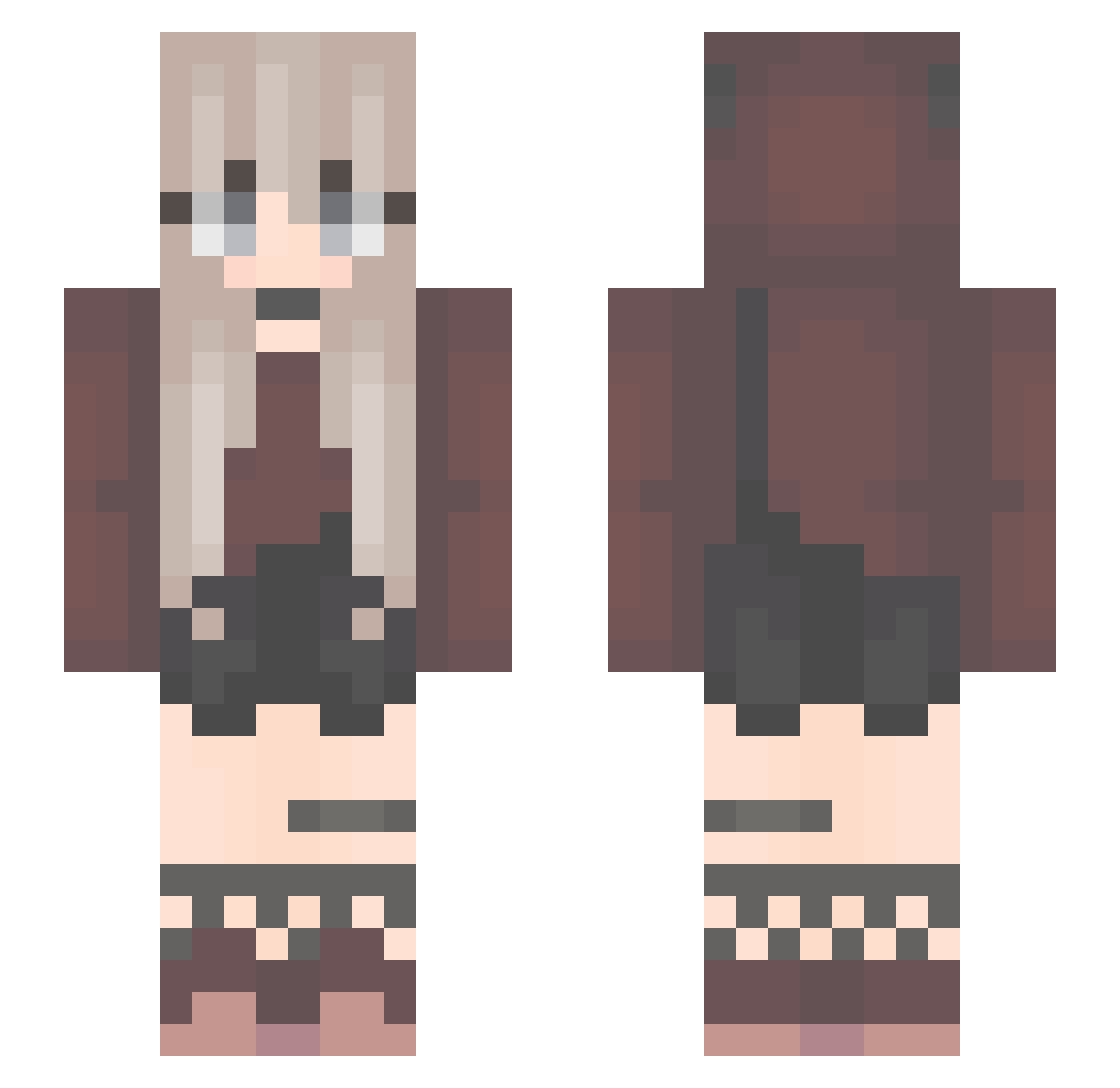 Siren_Em Minecraft skin, front and back view