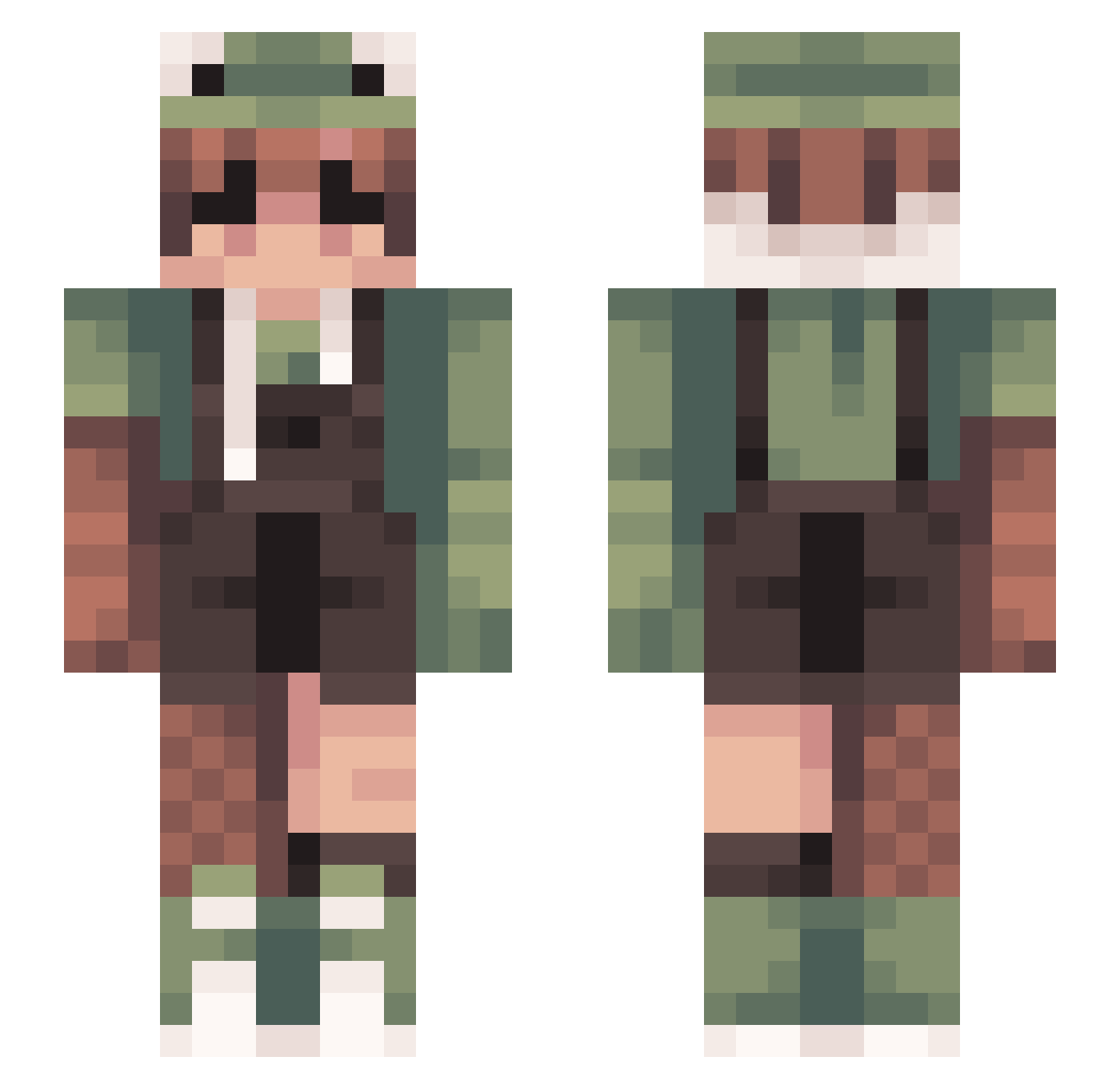 billye Minecraft skin, front and back view
