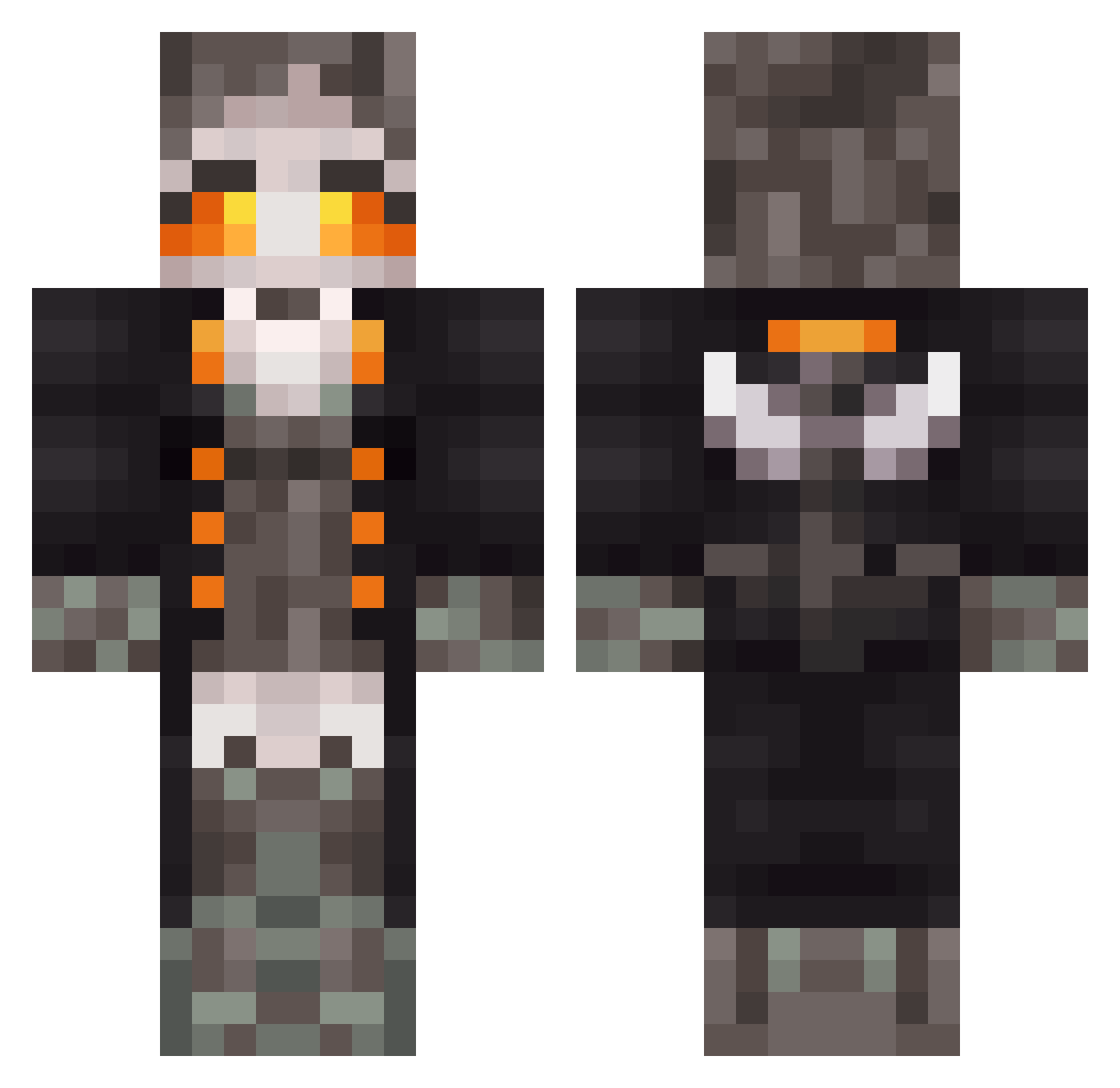 SrSeik Minecraft skin, front and back view