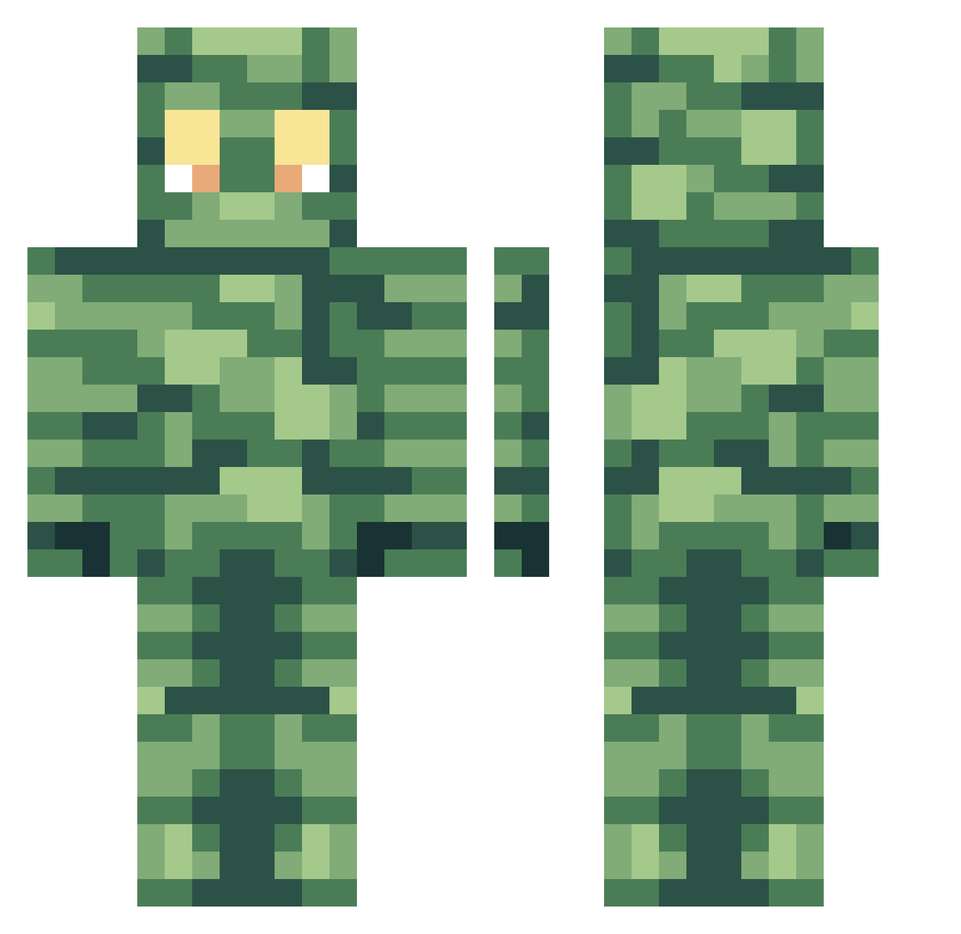 StrikerLUL Minecraft skin, front and back view