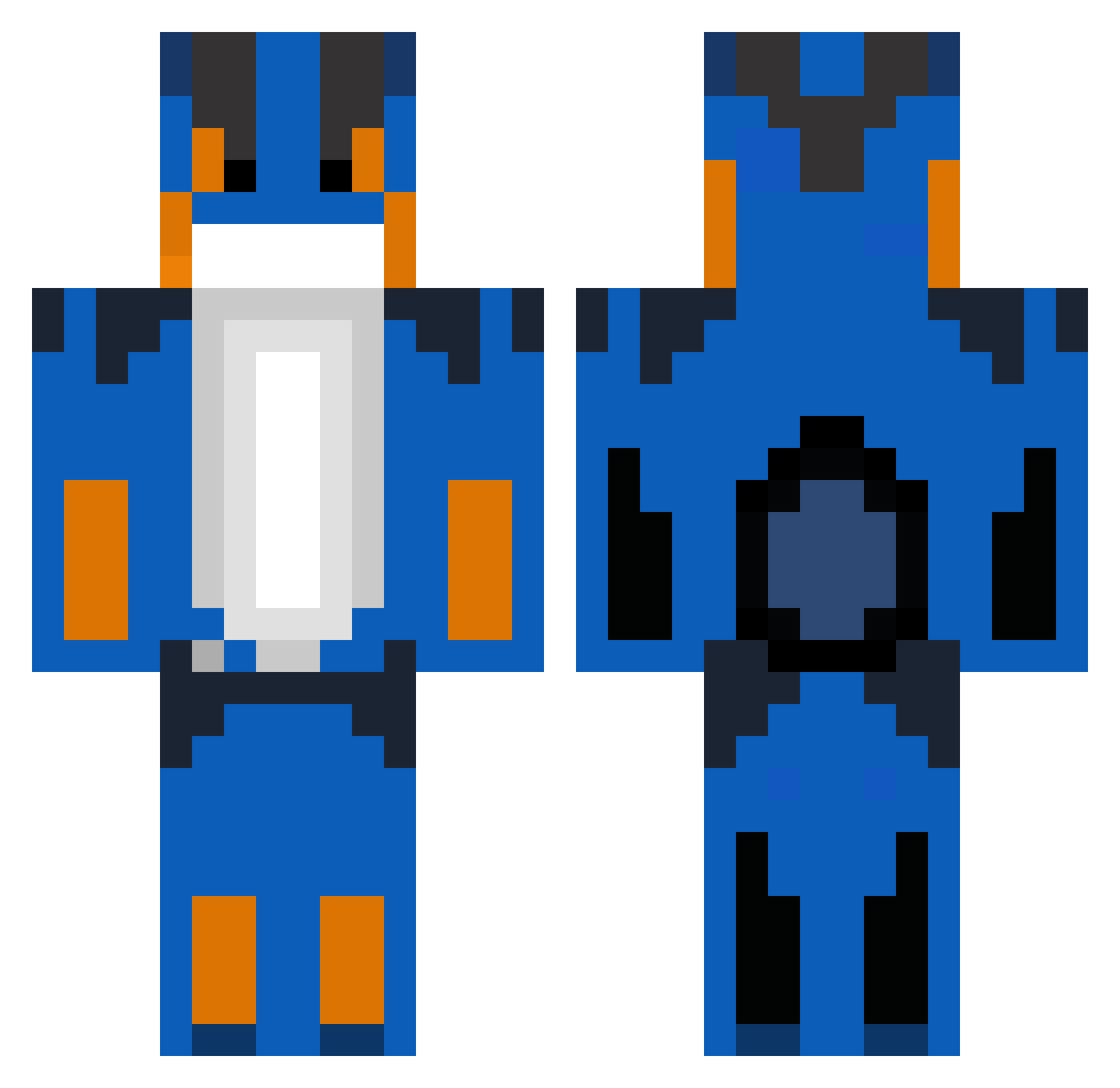 ekter Minecraft skin, front and back view