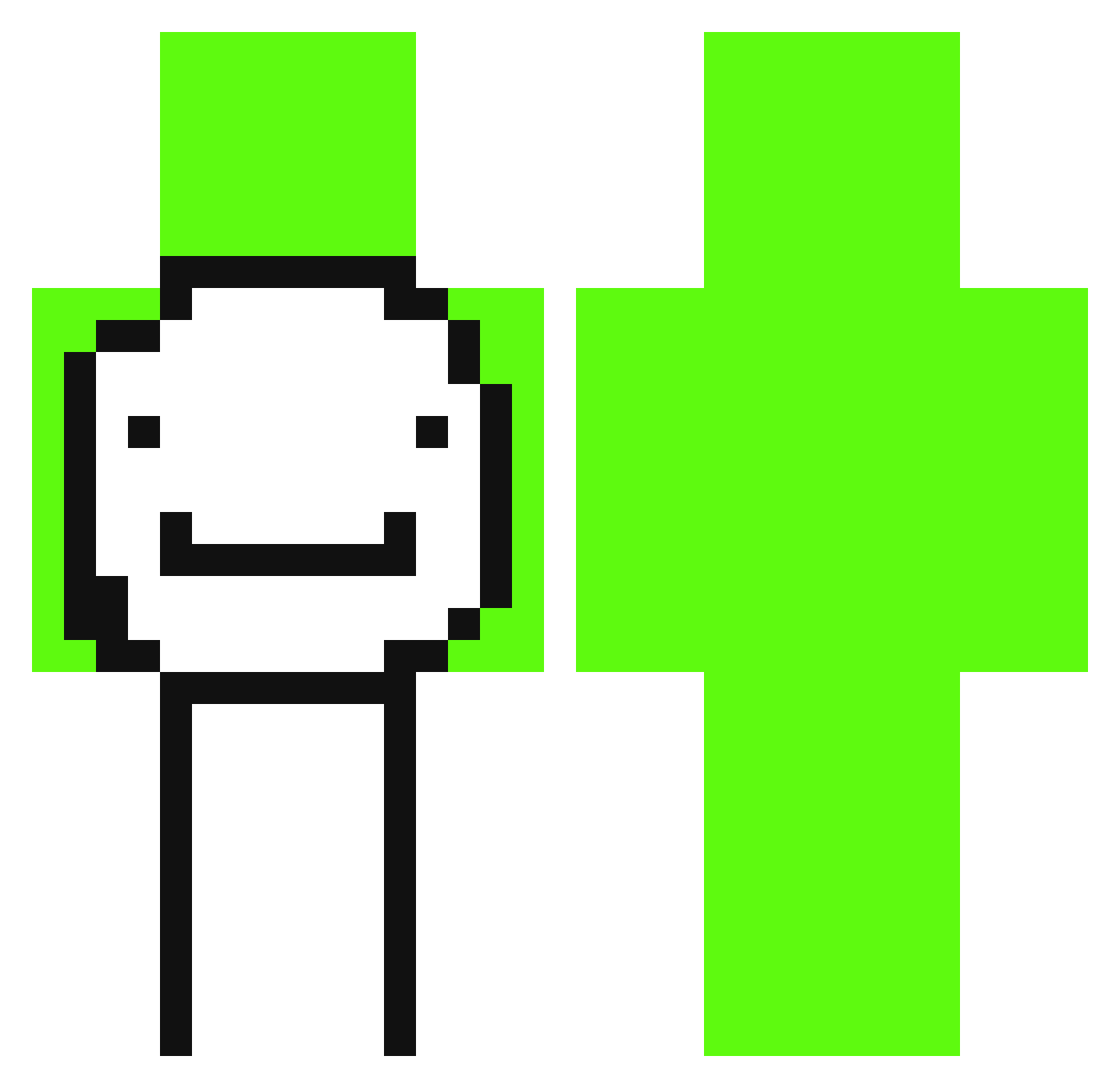 UnknownFoxx Minecraft skin, front and back view