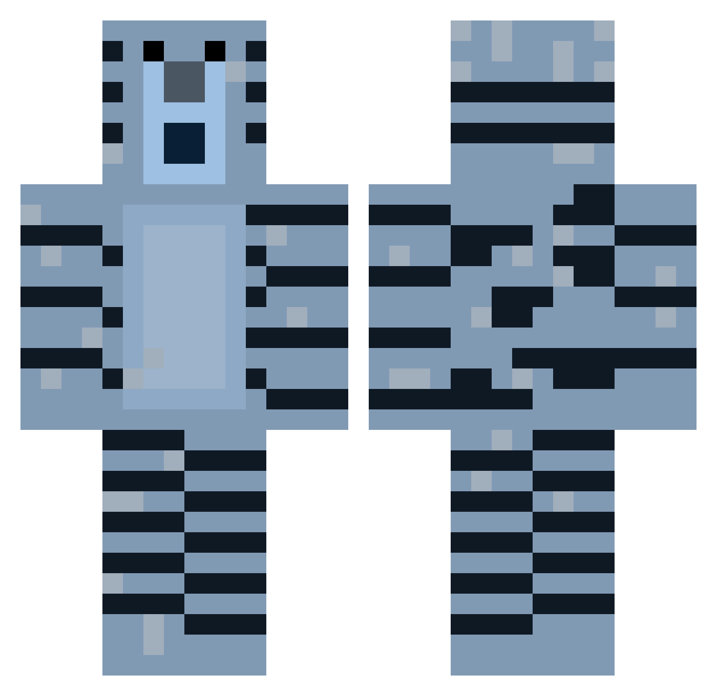 Ogolus Minecraft skin, front and back view