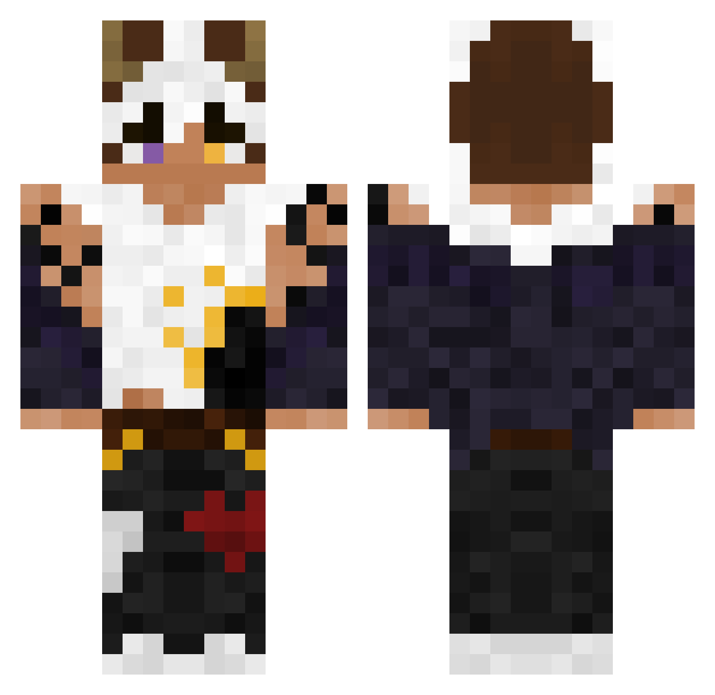 w1swis Minecraft skin, front and back view