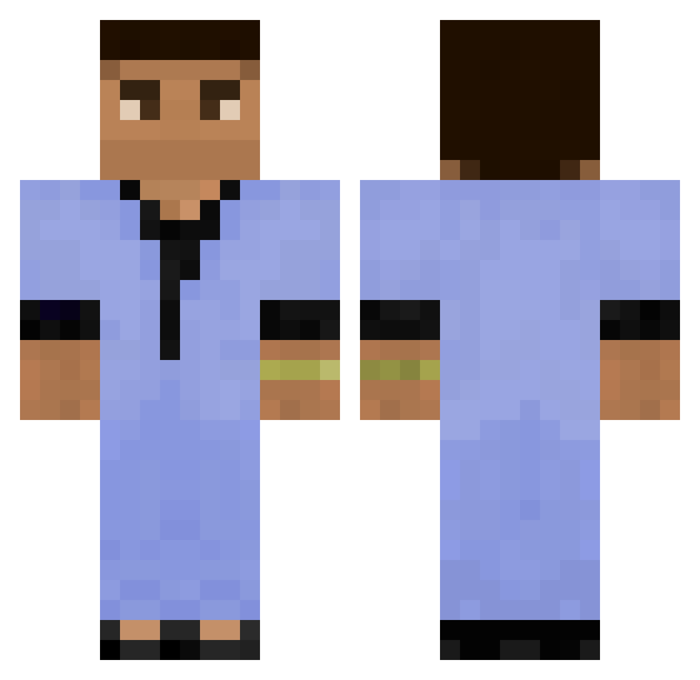 BlazeGriffon Minecraft skin, front and back view