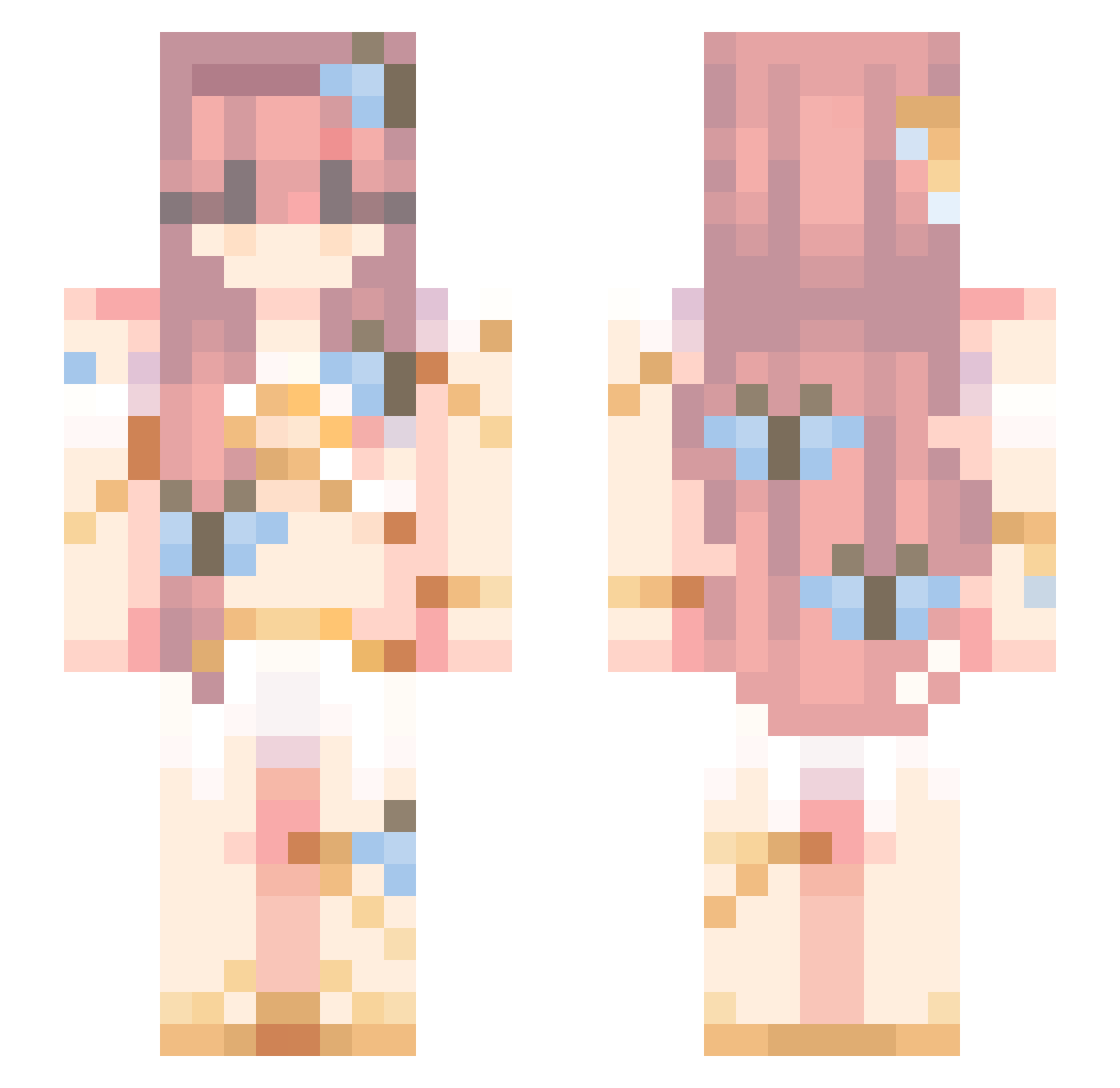 sateeva Minecraft skin, front and back view