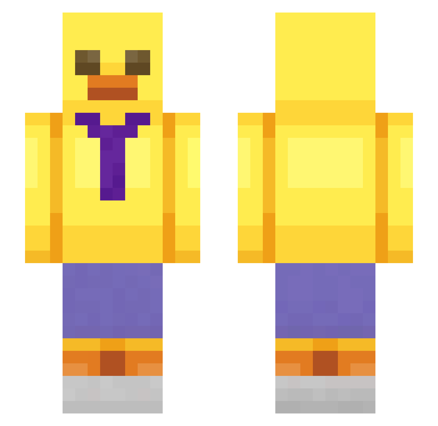 DUCK_78 Minecraft skin, front and back view