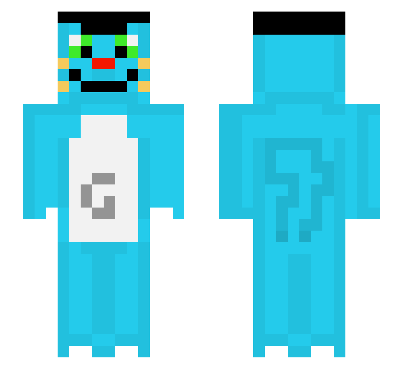 OGGYTT Minecraft skin, front and back view