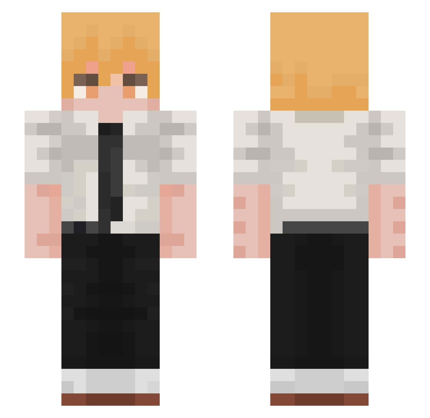 wiisely Minecraft skin, front and back view