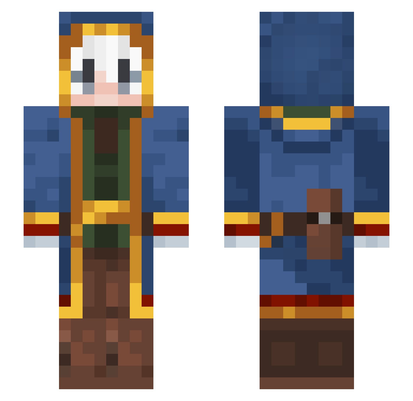 YodamazingDL Minecraft skin, front and back view