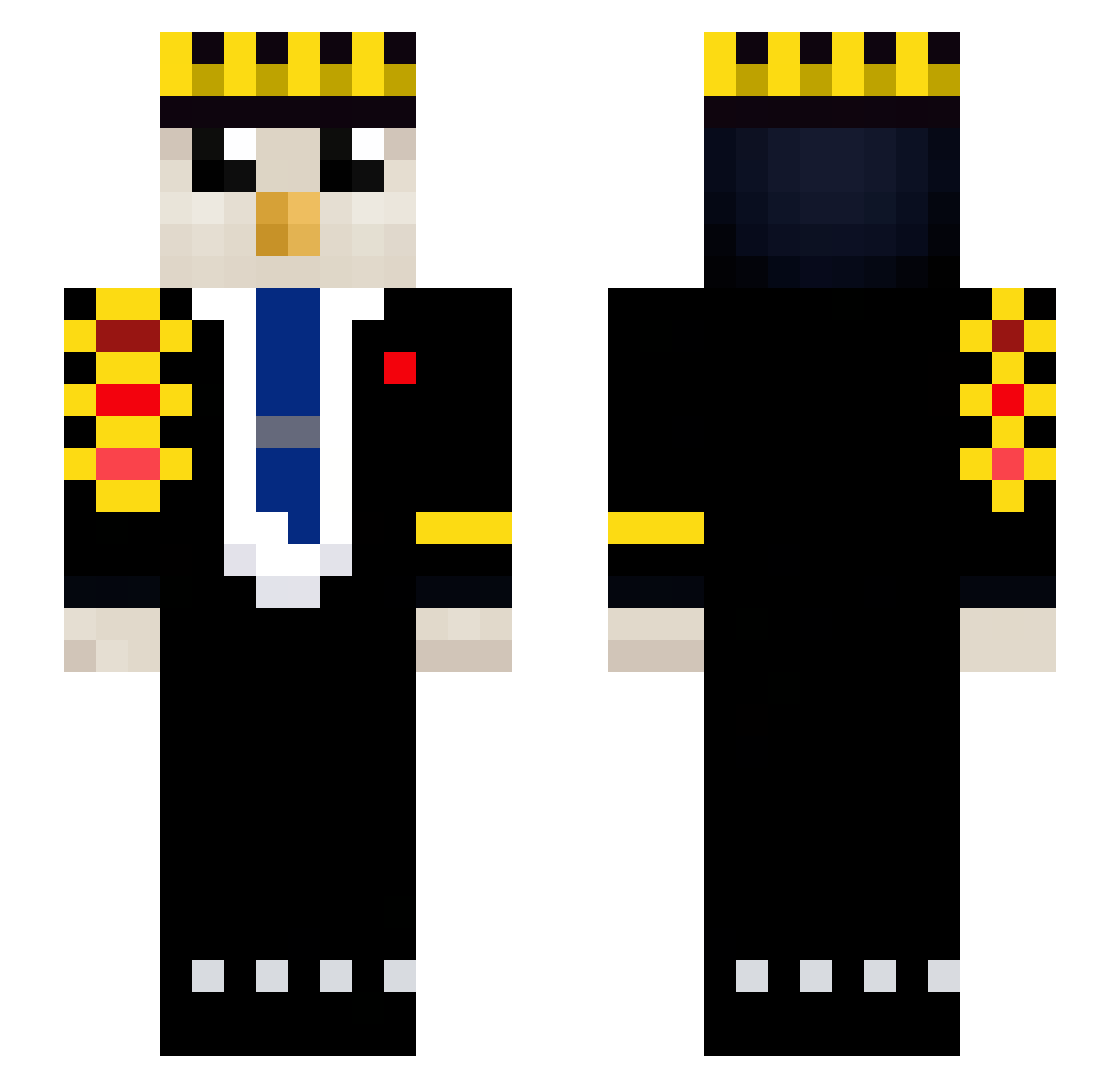 TheBestPvP4136 Minecraft skin, front and back view