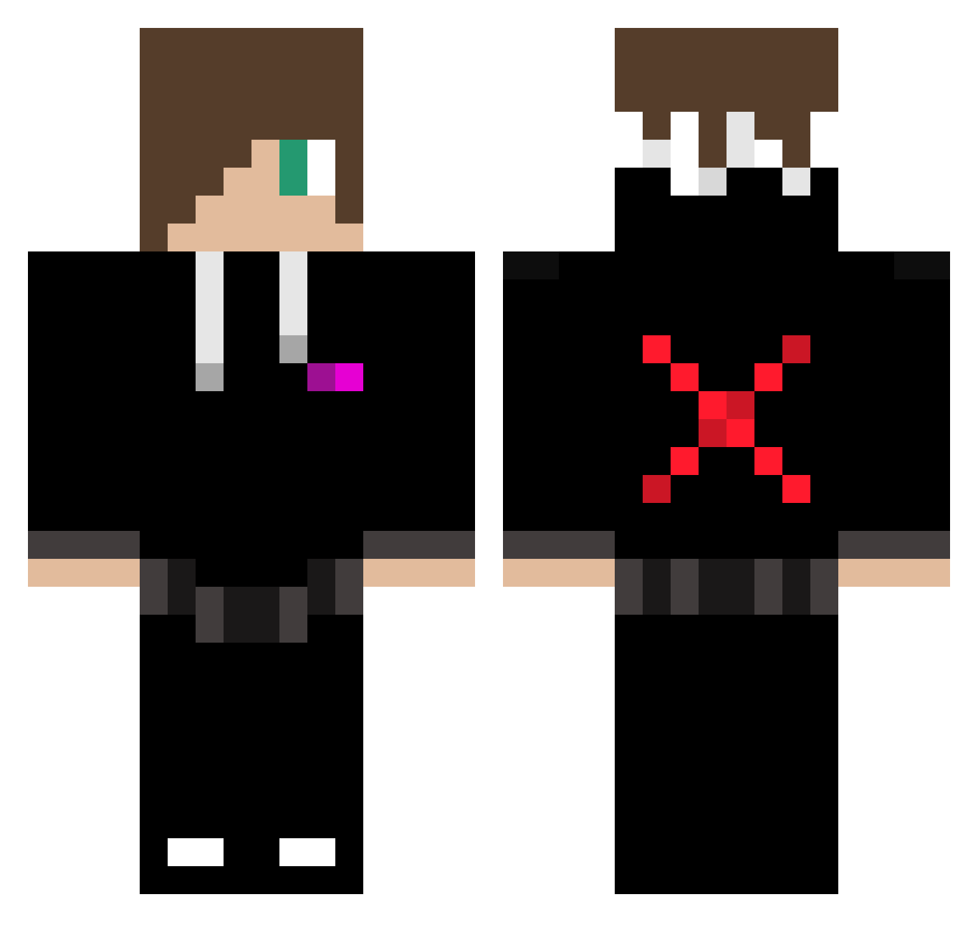 Threonin Minecraft skin, front and back view