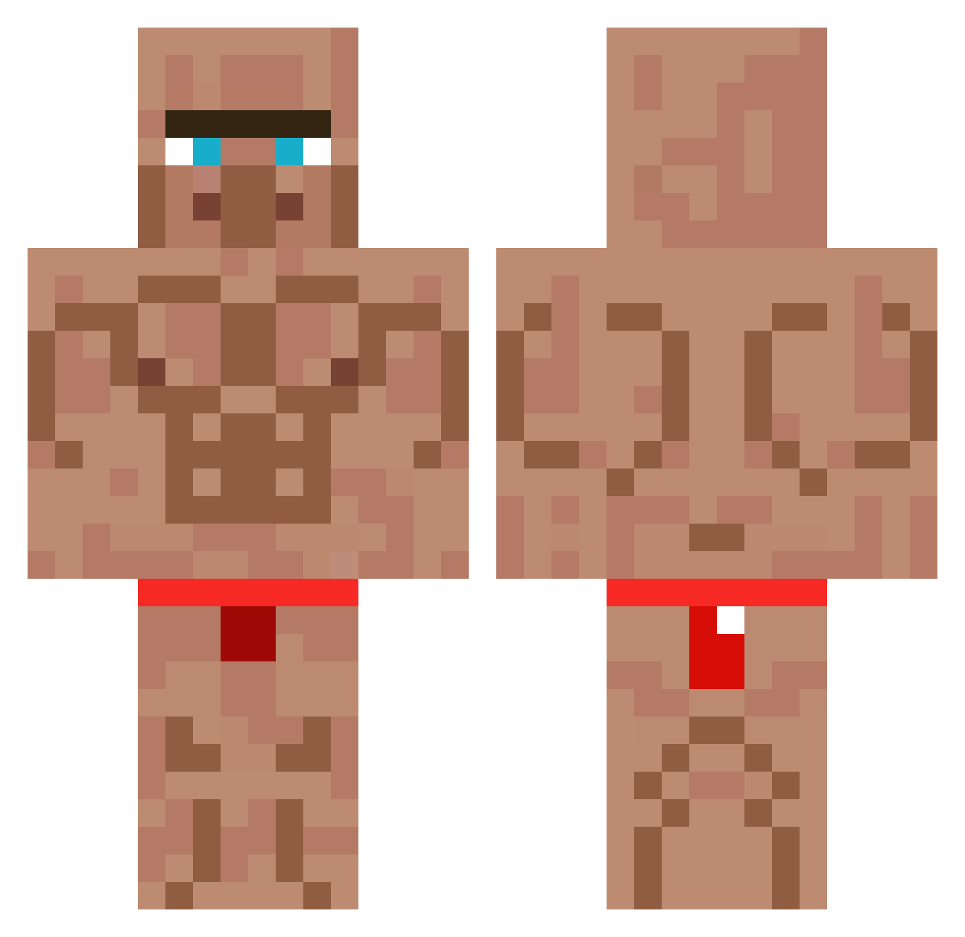 bobabola Minecraft skin, front and back view
