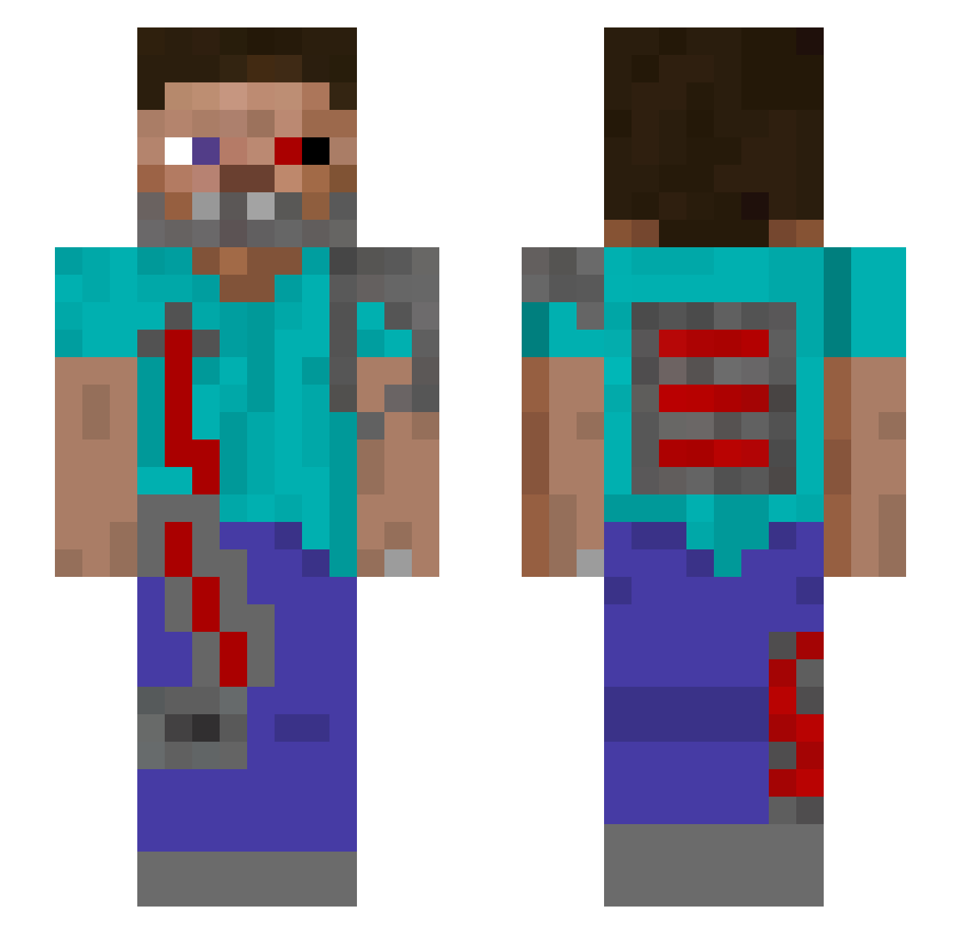 yosef180 Minecraft skin, front and back view