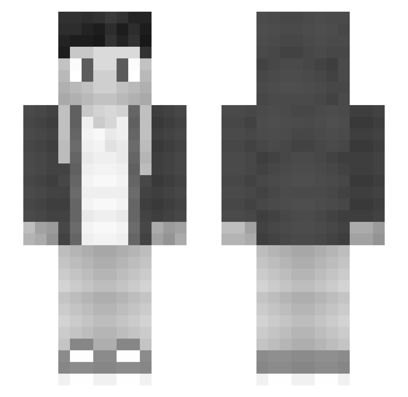 Strumswell Minecraft skin, front and back view