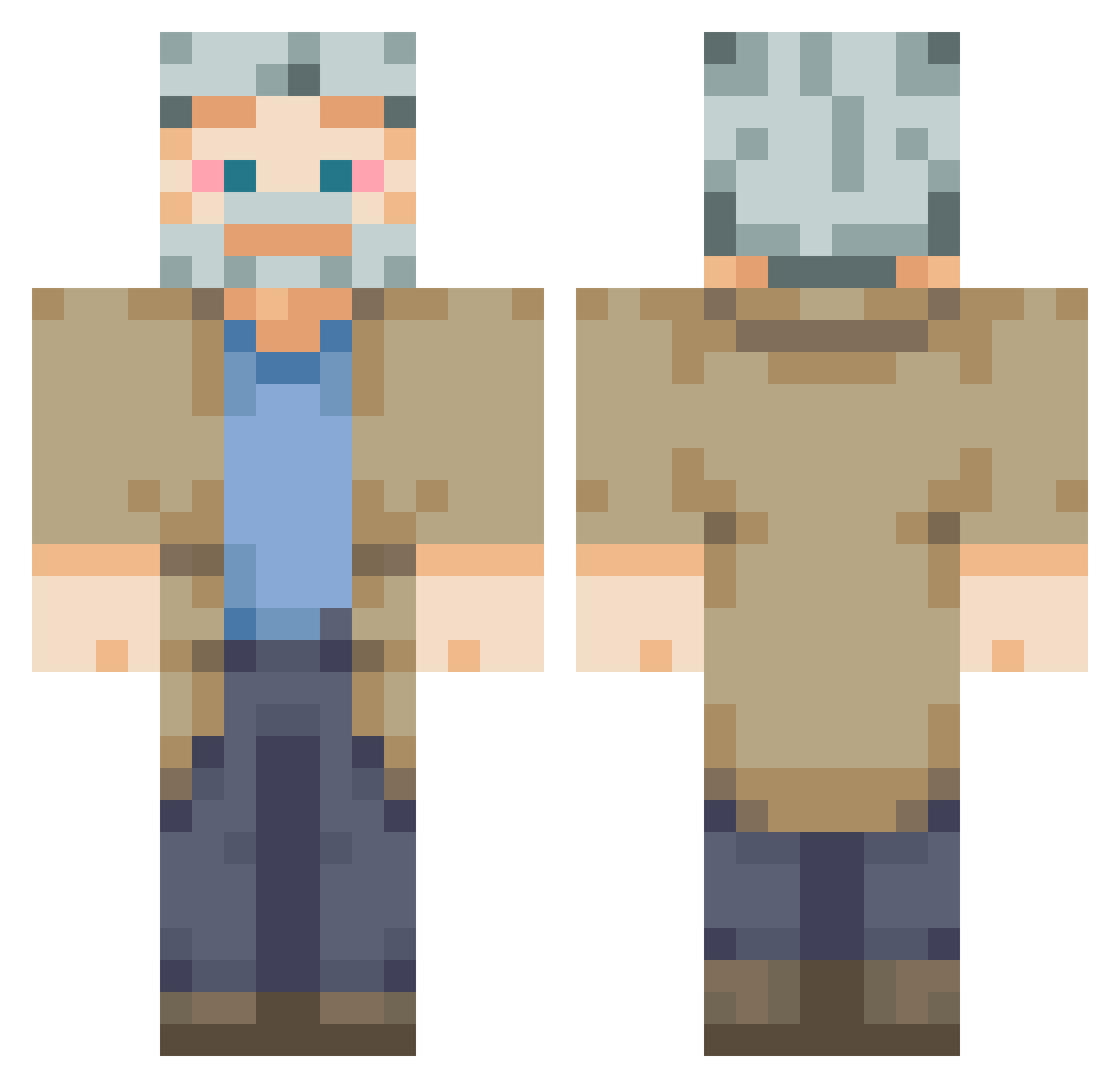 studentofthegame Minecraft skin, front and back view