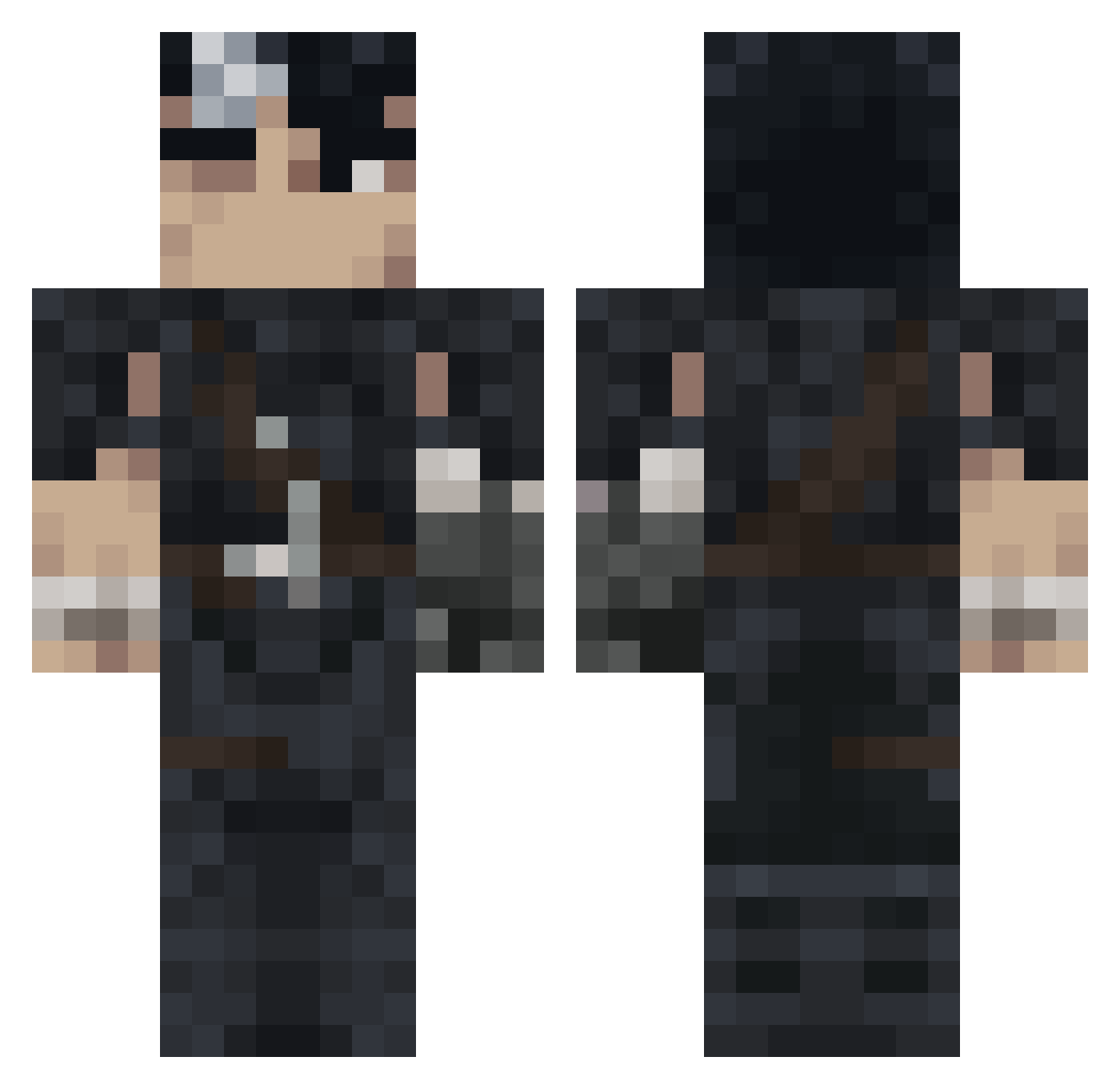 Godgamermove123 Minecraft skin, front and back view