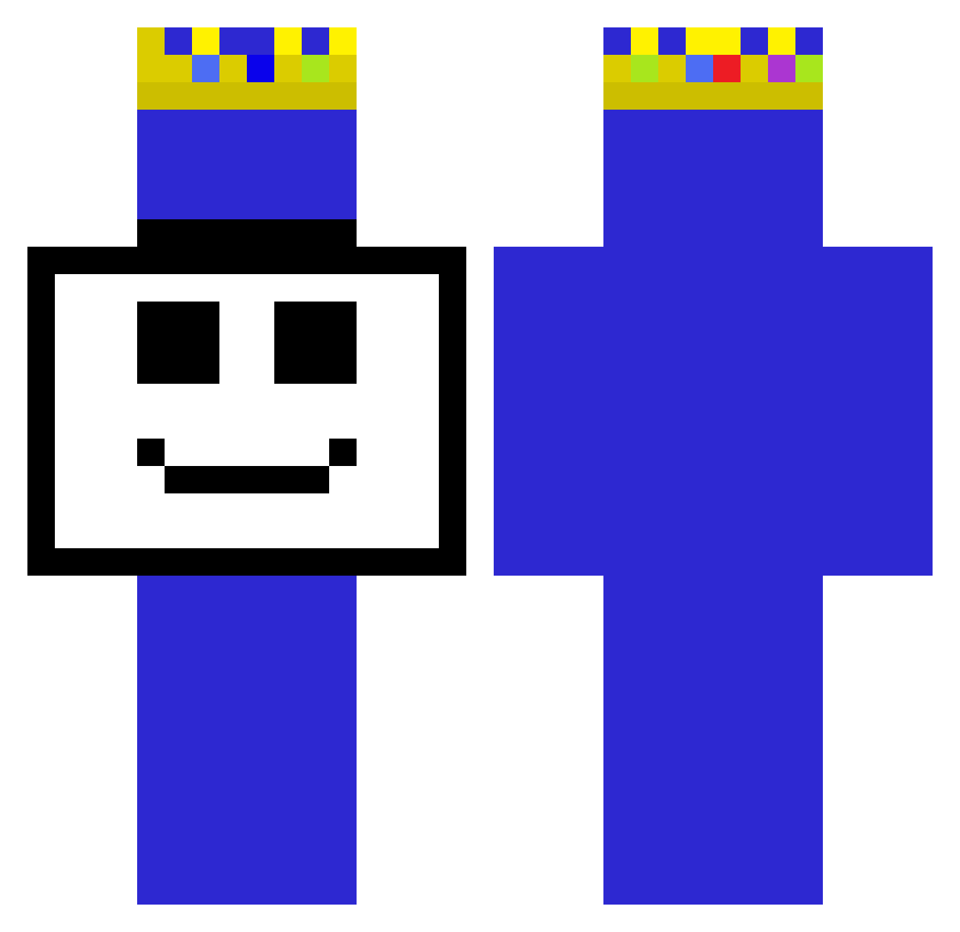 PowerMinecraft Minecraft skin, front and back view