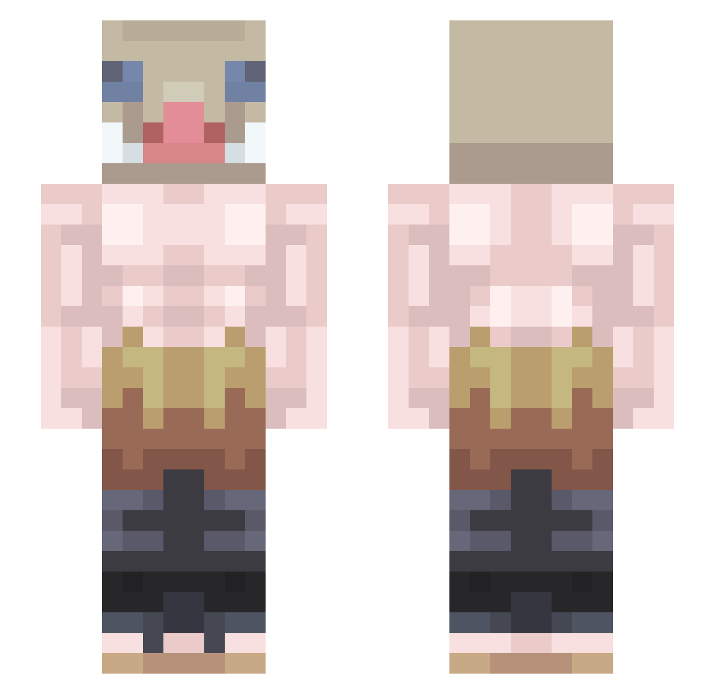 SilentKeys Minecraft skin, front and back view