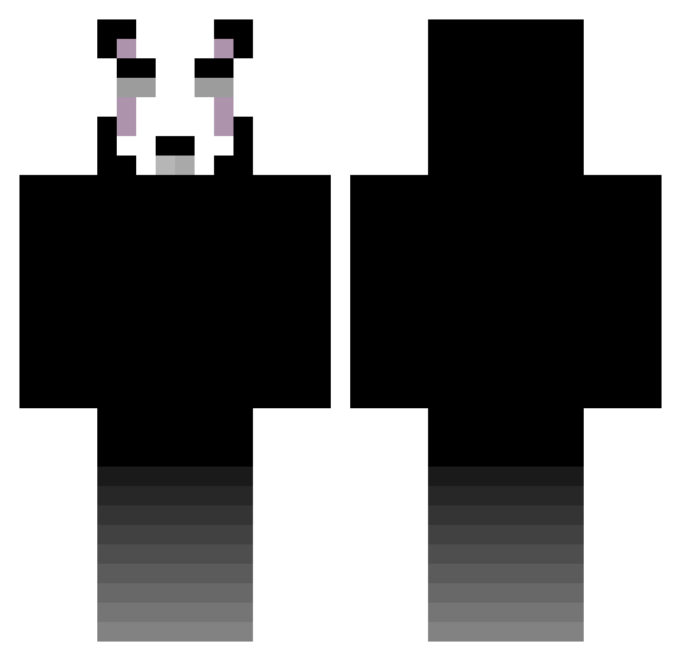 Binni Minecraft skin, front and back view