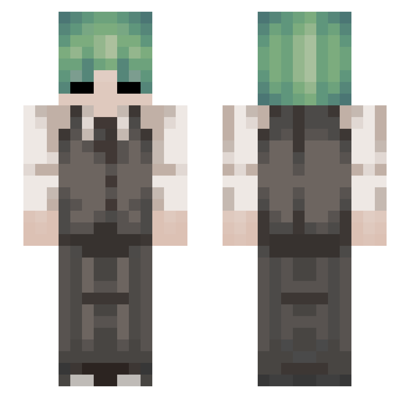 SunBricKarl Minecraft skin, front and back view