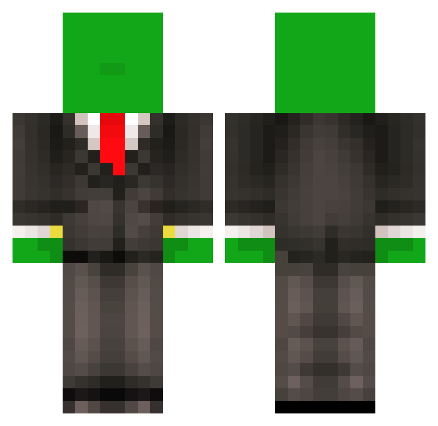 MysteriousTrash Minecraft skin, front and back view