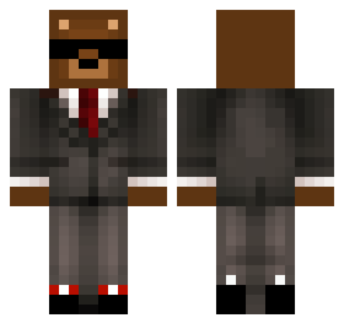 SkyHen Minecraft skin, front and back view