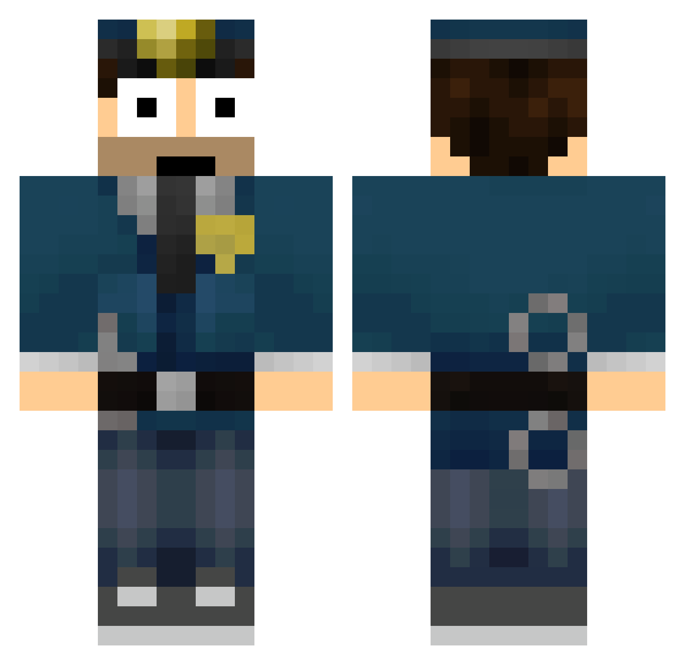 Muners Minecraft skin, front and back view